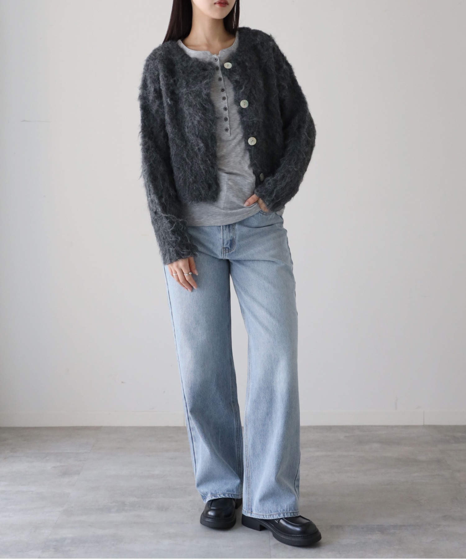 model：164cm. 着用サイズ：FREE