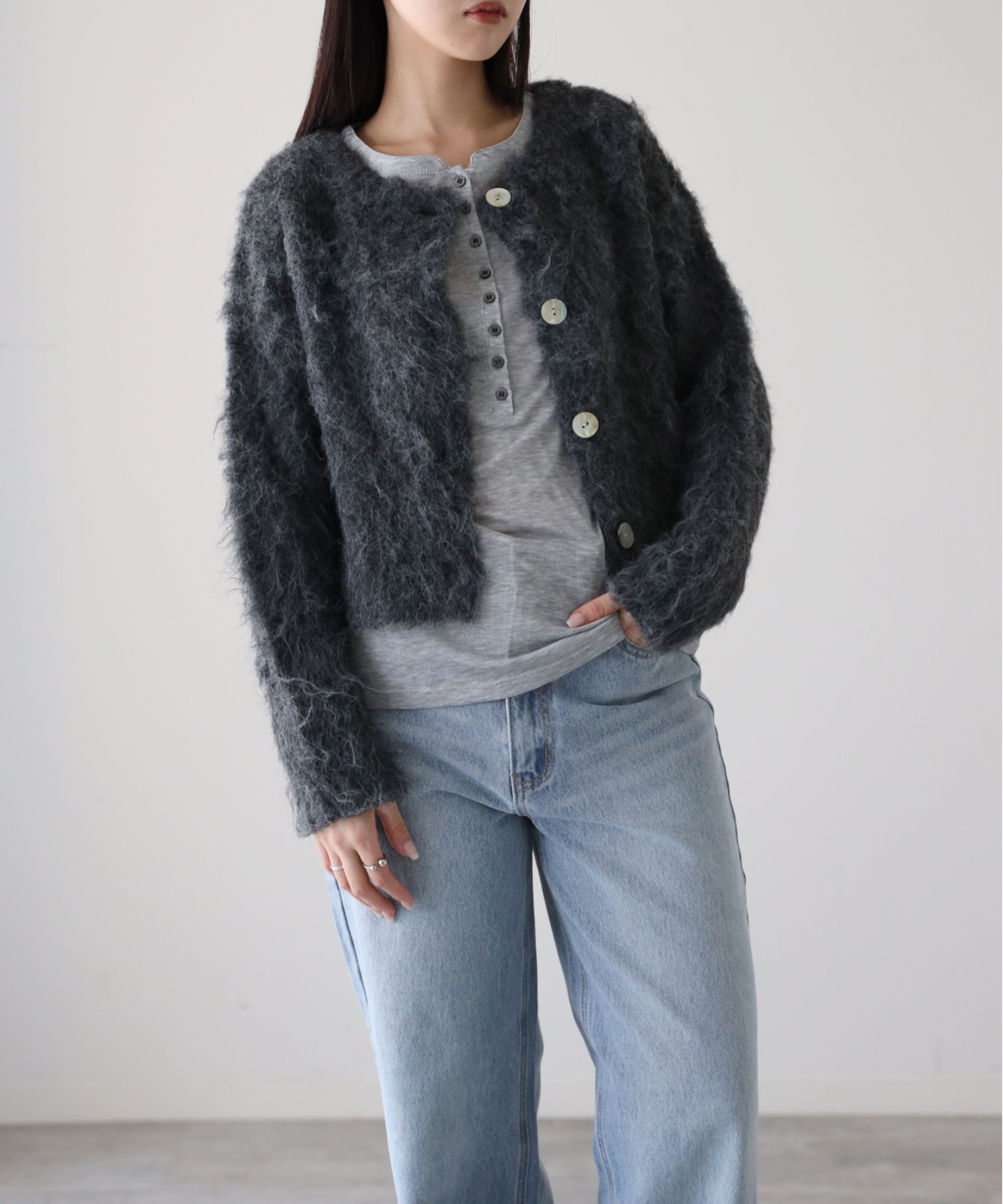 model：164cm. 着用サイズ：FREE