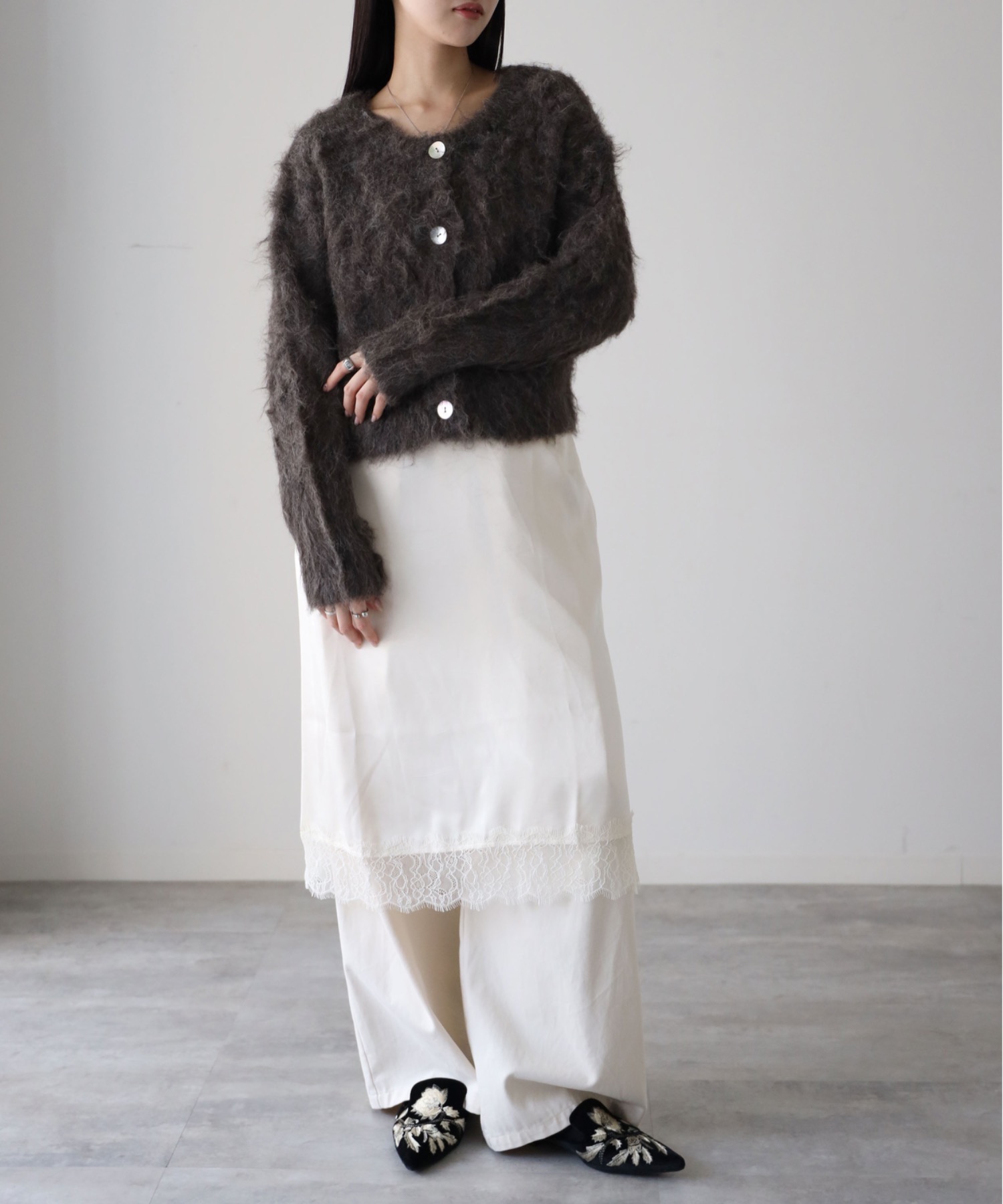 model：164cm. 着用サイズ：FREE
