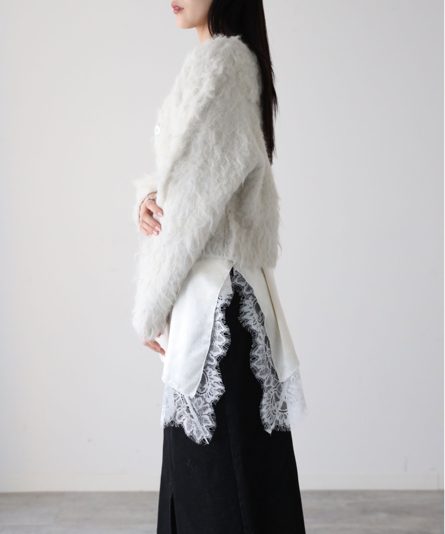 model：164cm. 着用サイズ：FREE