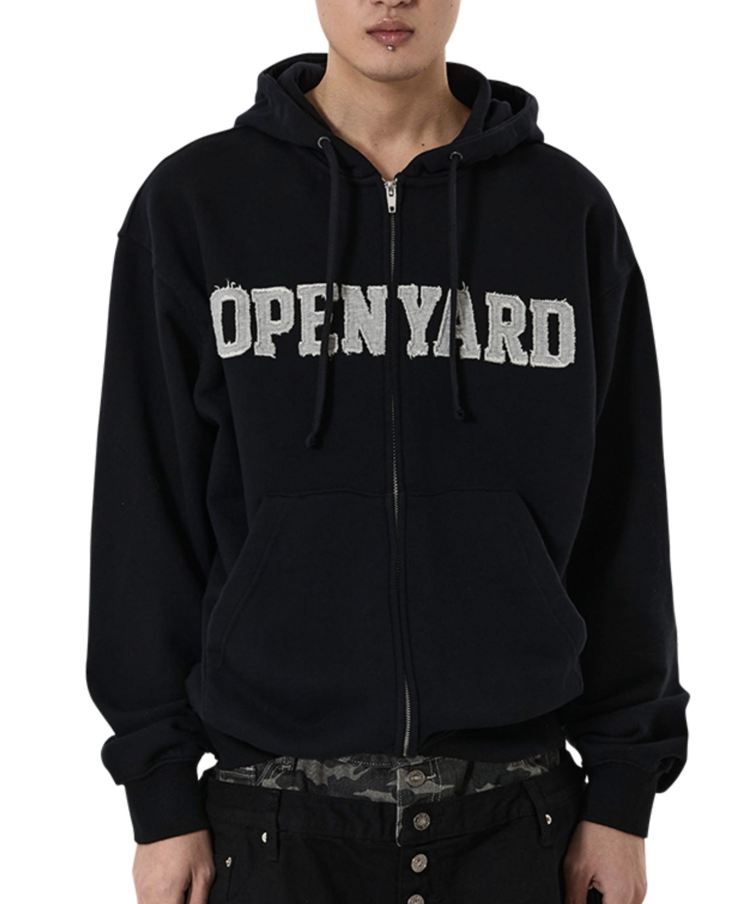 OY/オーワイ』RAW PATCH HOODIE ZIP UP/ローパッチジップアップ