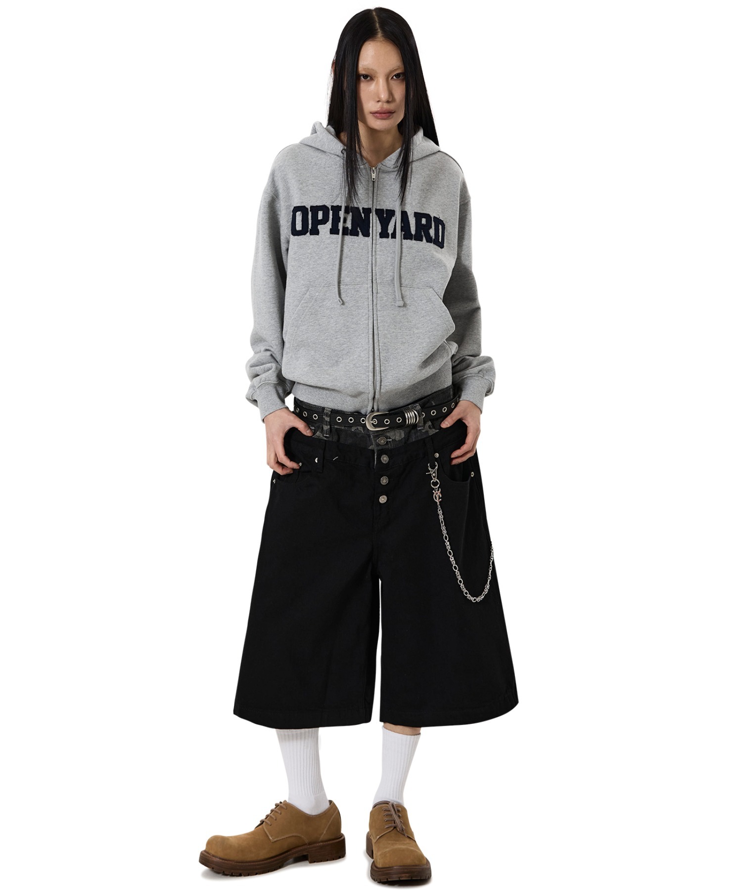 OY/オーワイ』RAW PATCH HOODIE ZIP UP/ローパッチジップアップ
