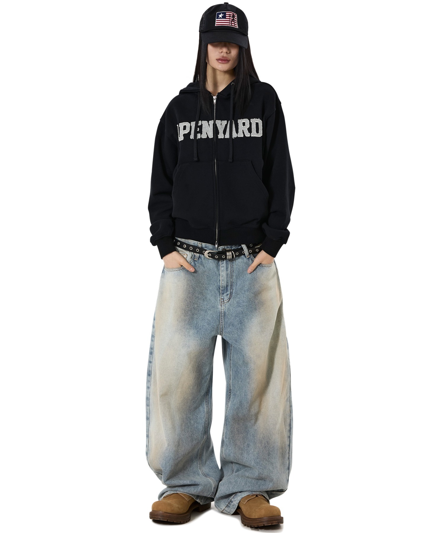 OY/オーワイ』RAW PATCH HOODIE ZIP UP/ローパッチジップアップ