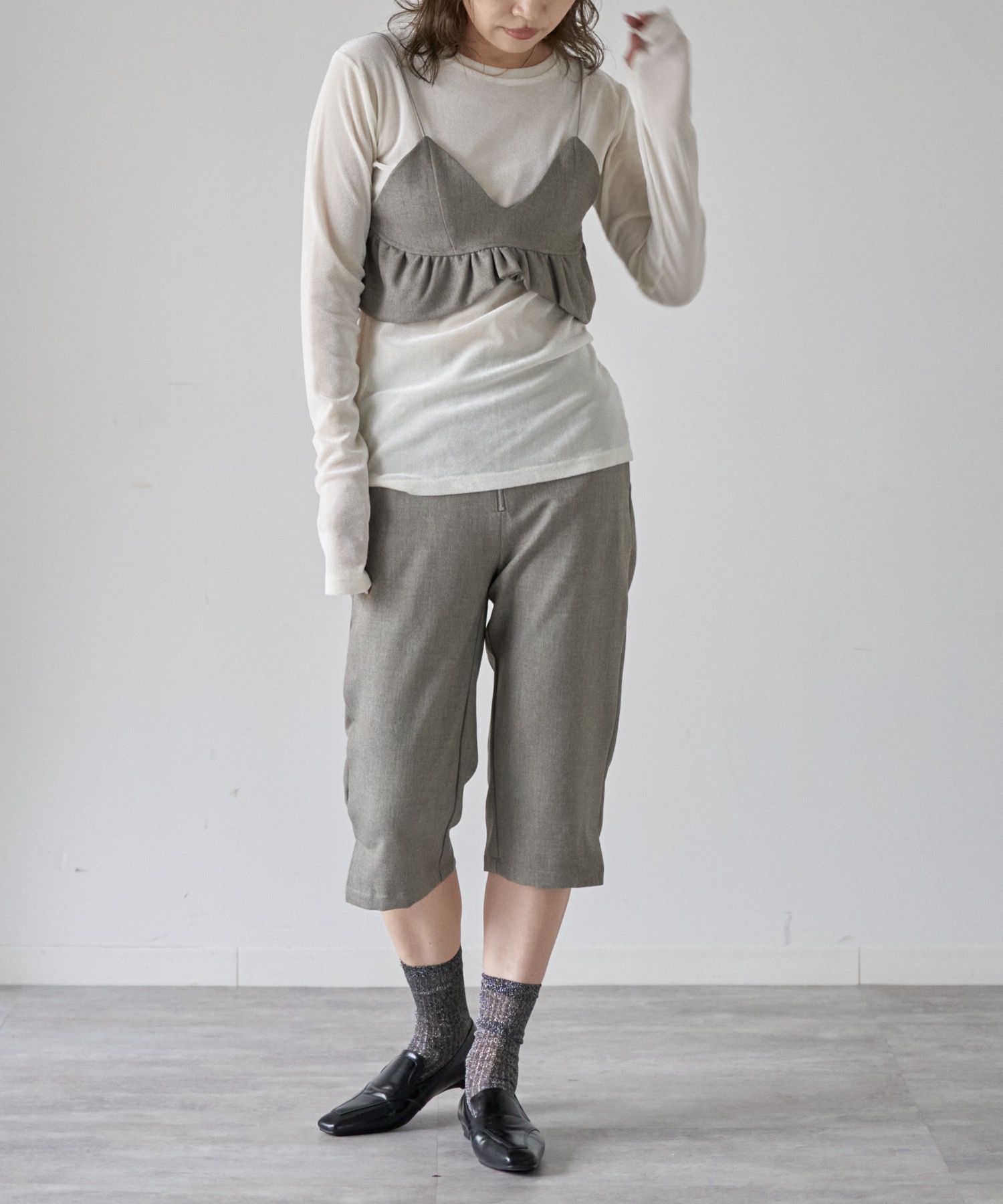 model：162cm. 着用サイズ：FREE