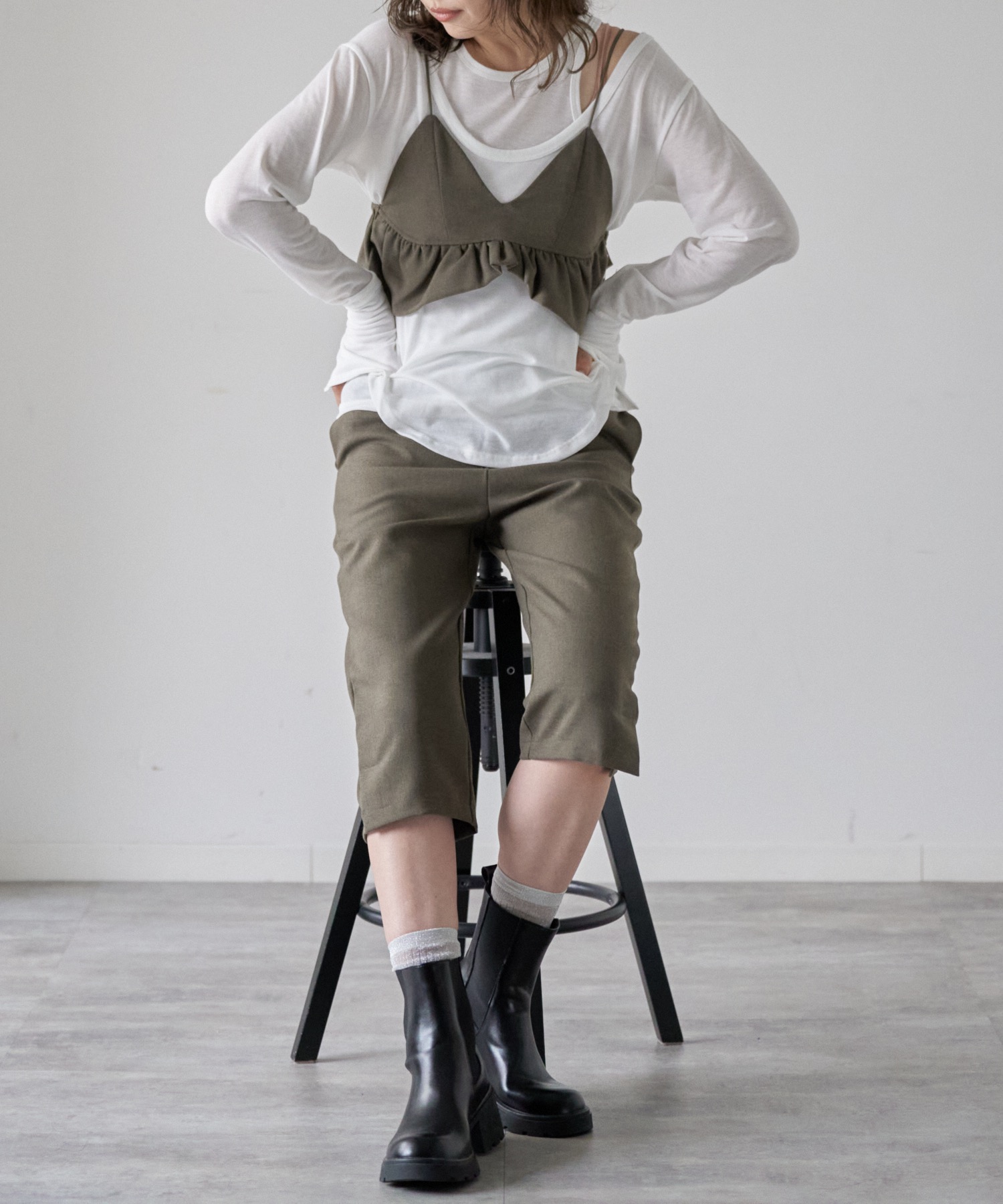 model：162cm. 着用サイズ：FREE