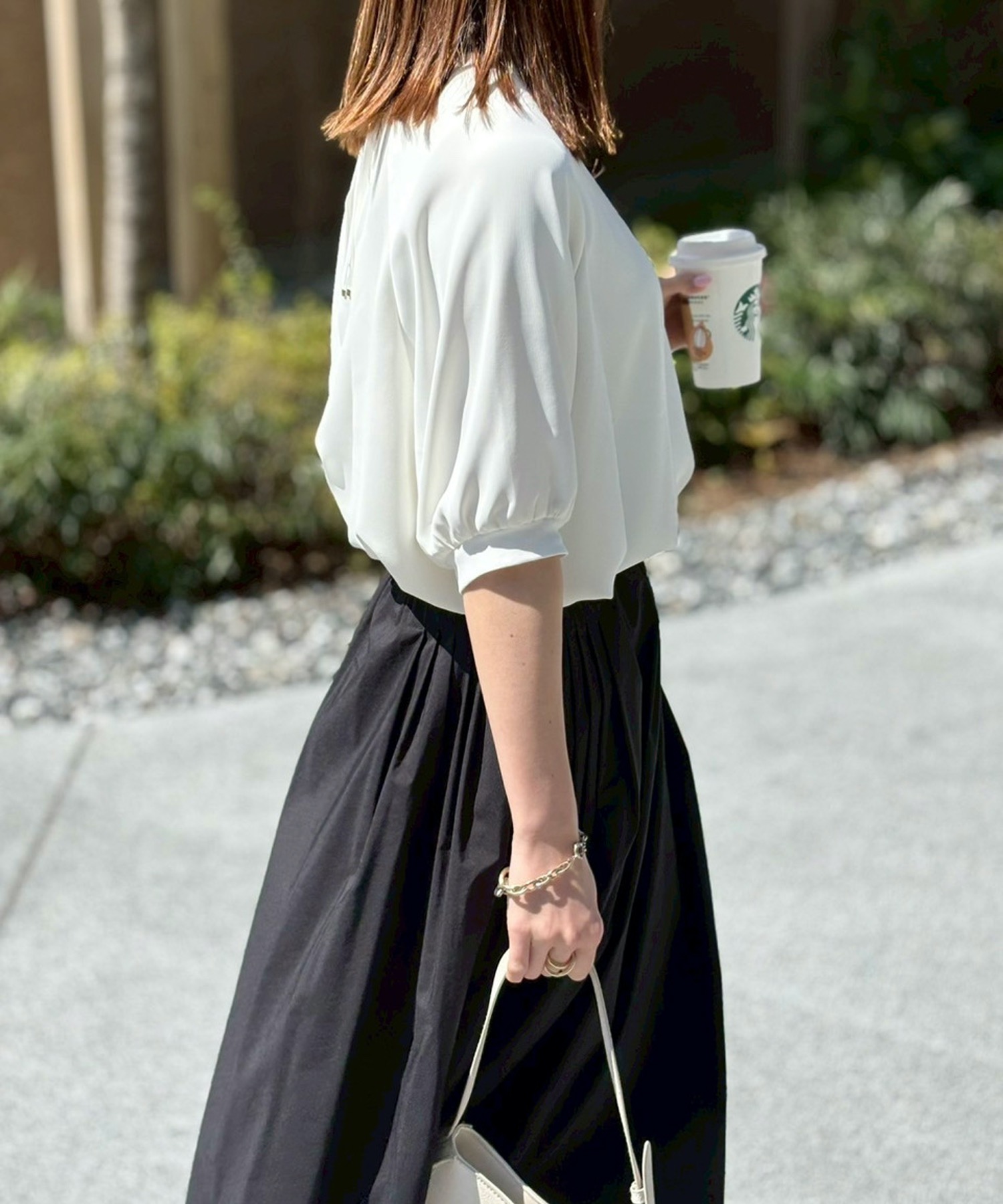 バックジップジョーゼットドルマンTブラウス Emma Taylor