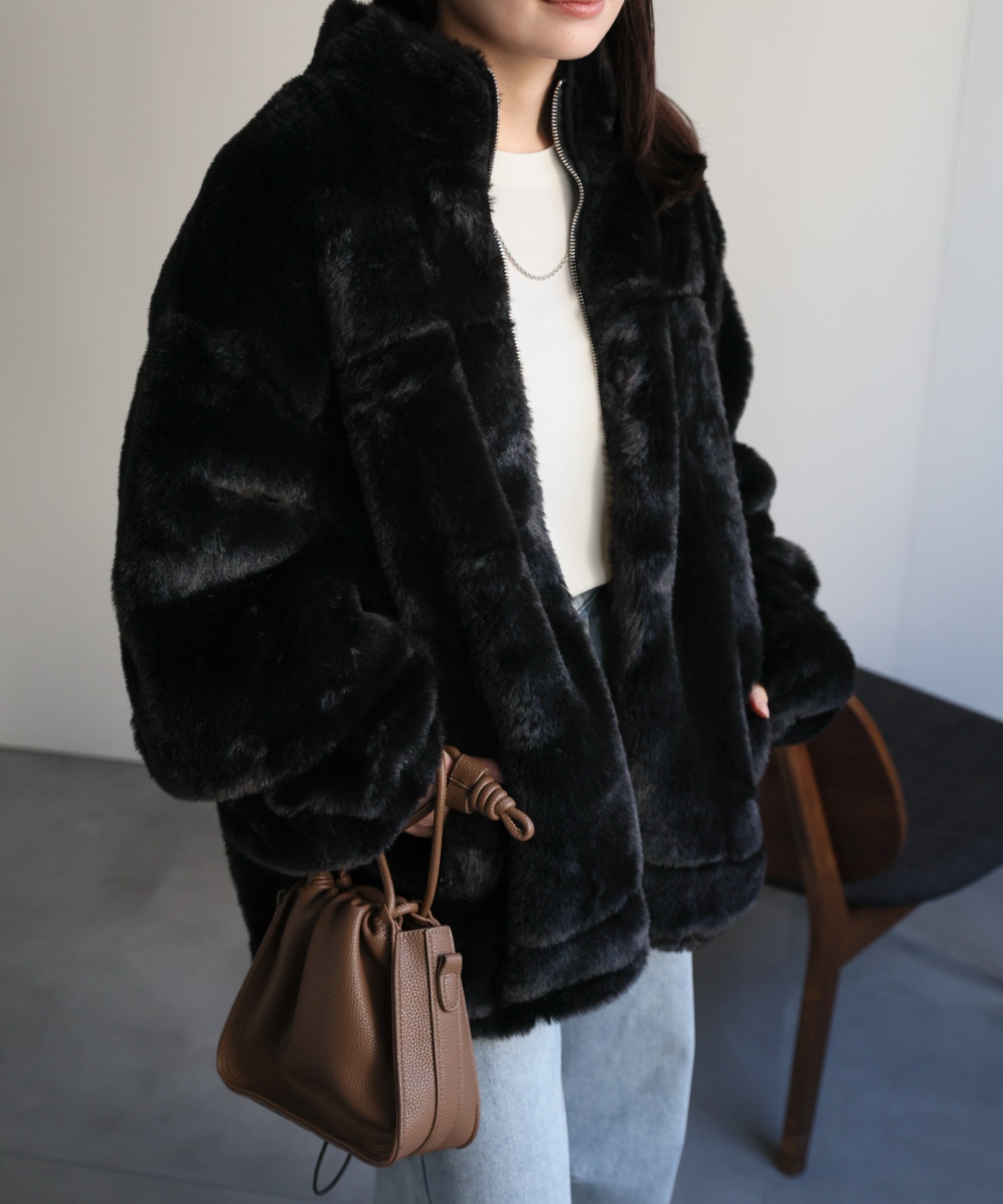 model：156cm 着用サイズ：FREE