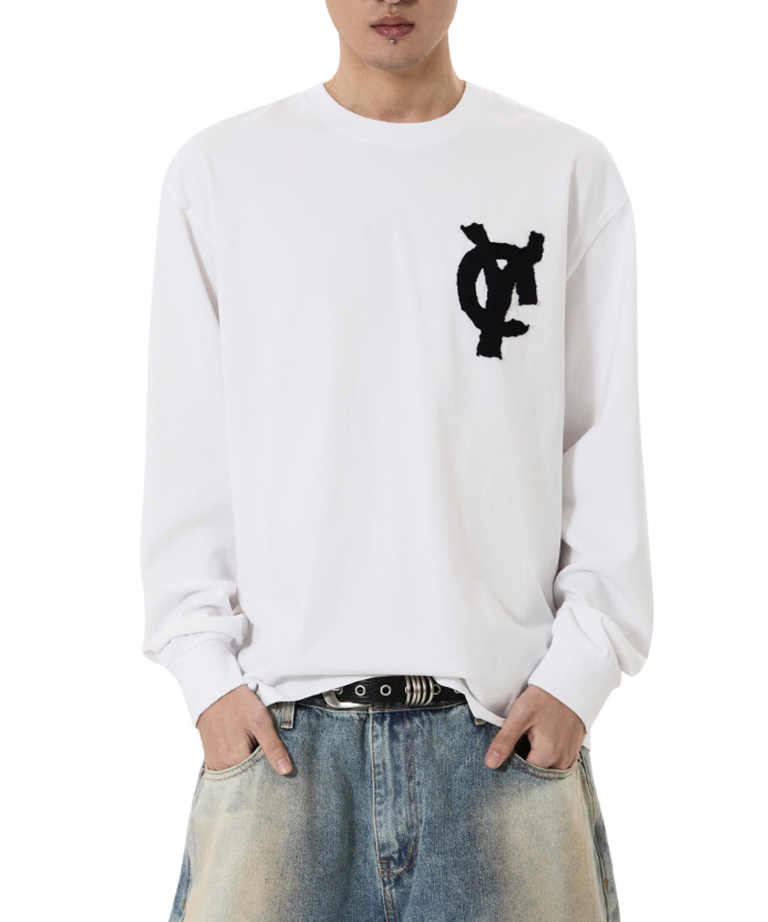 OY ロングTシャツ OY/オーワイ』LOGO PATCH L/S TEE/ロゴパッチ長袖Tシャツ OY│A'GEM/9