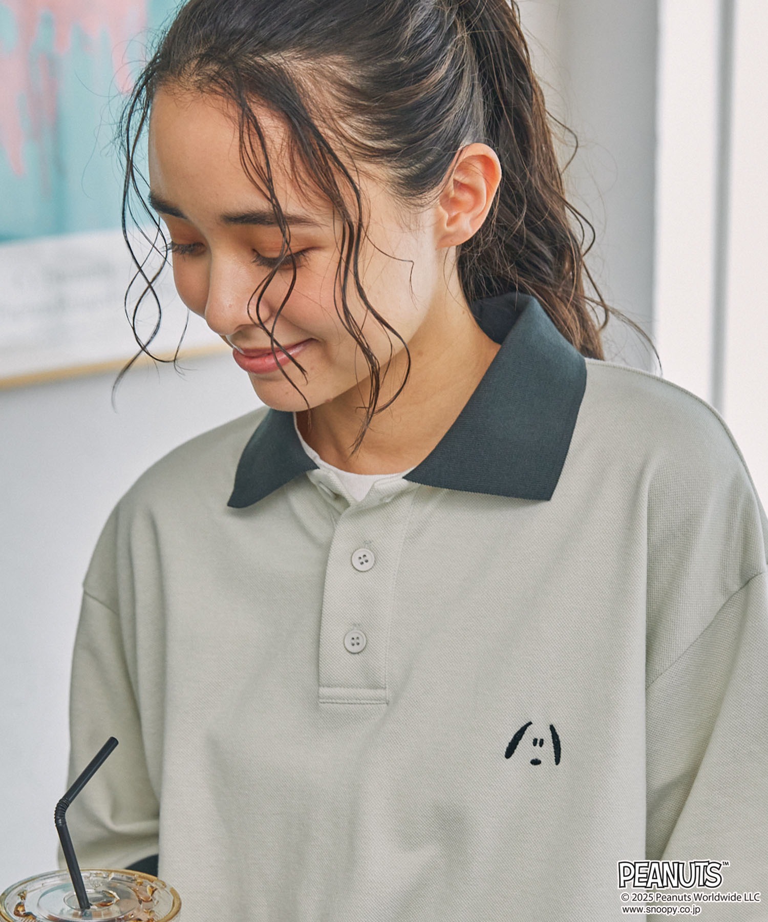PEANUTS / SNOOPY】別注 ピーナッツ スヌーピー ロゴワンポイント刺繍