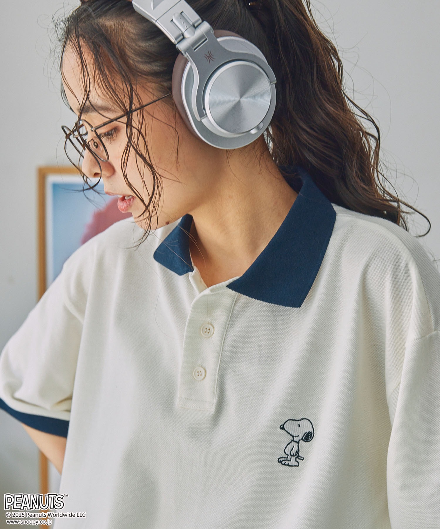 PEANUTS / SNOOPY】別注 ピーナッツ スヌーピー ロゴワンポイント刺繍