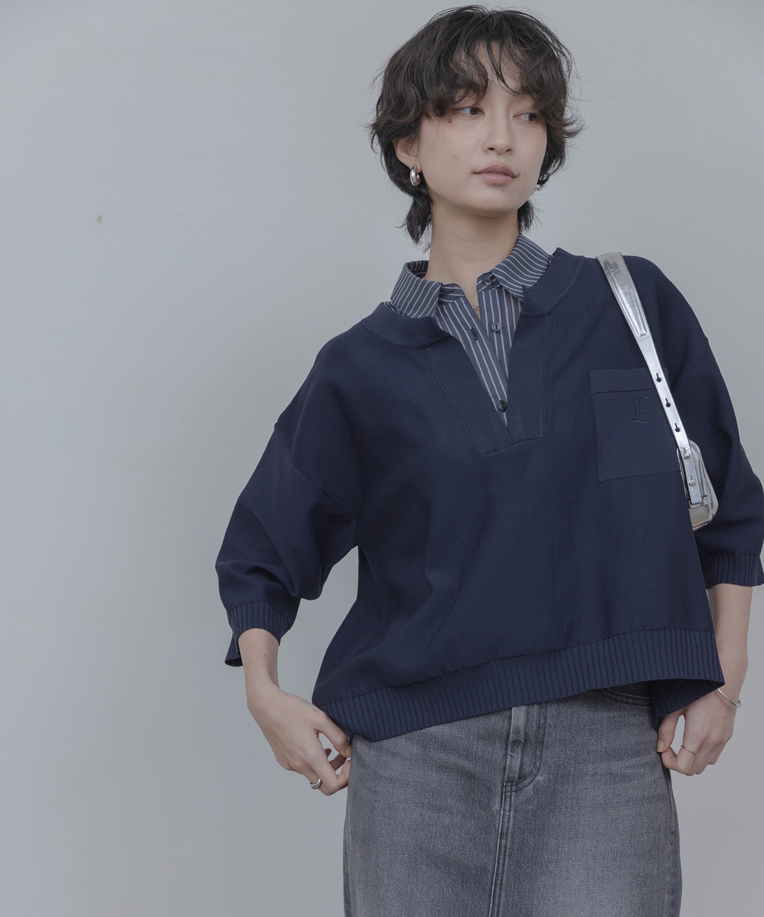 シャツレイヤードニットトップス Eimee Law│Eimee Law & LHELBIE 公式