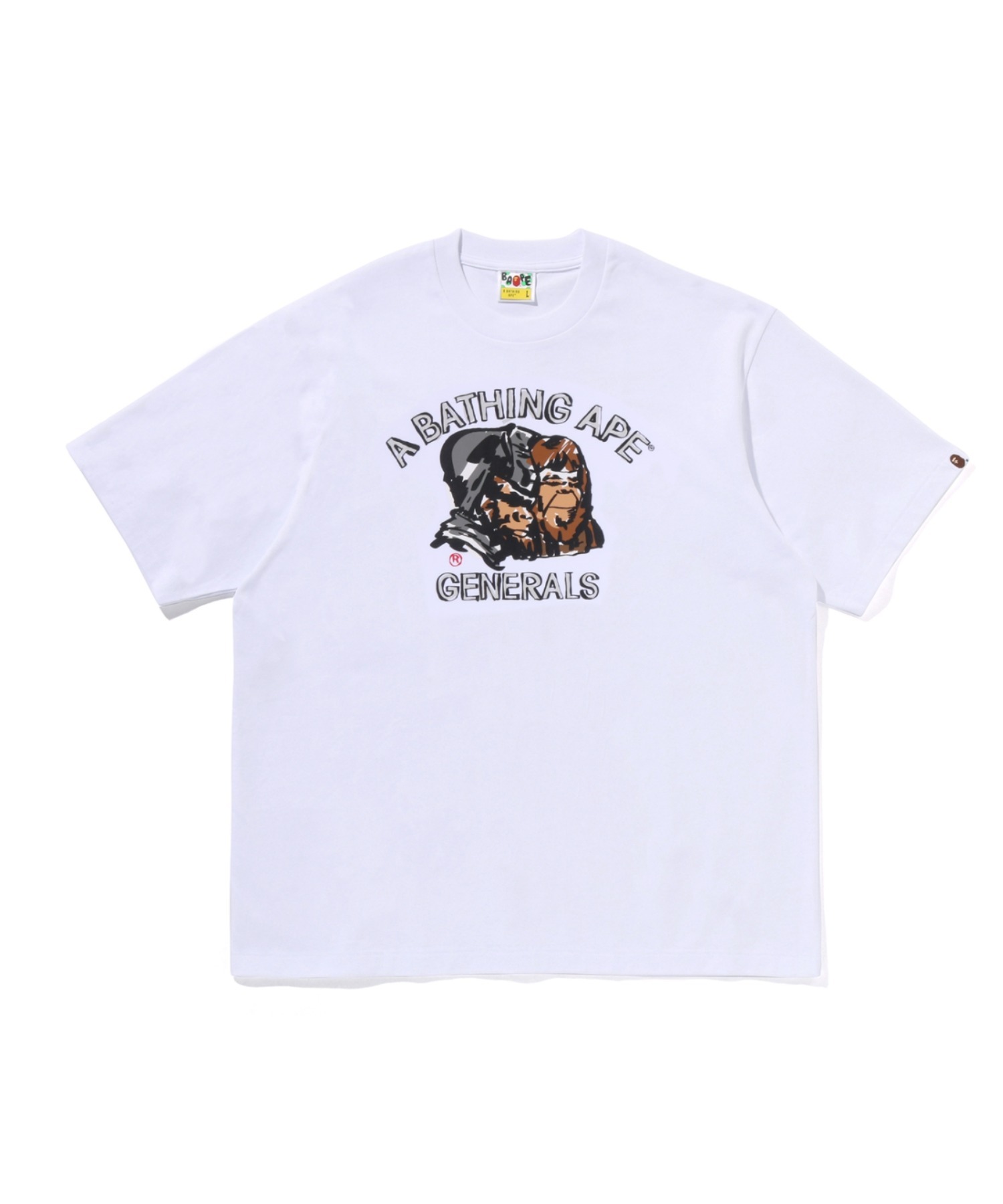APE GENERAL HAND DRAWN RELAXED FIT TEE — футболка свободного кроя с ручным принтом APE GENERAL