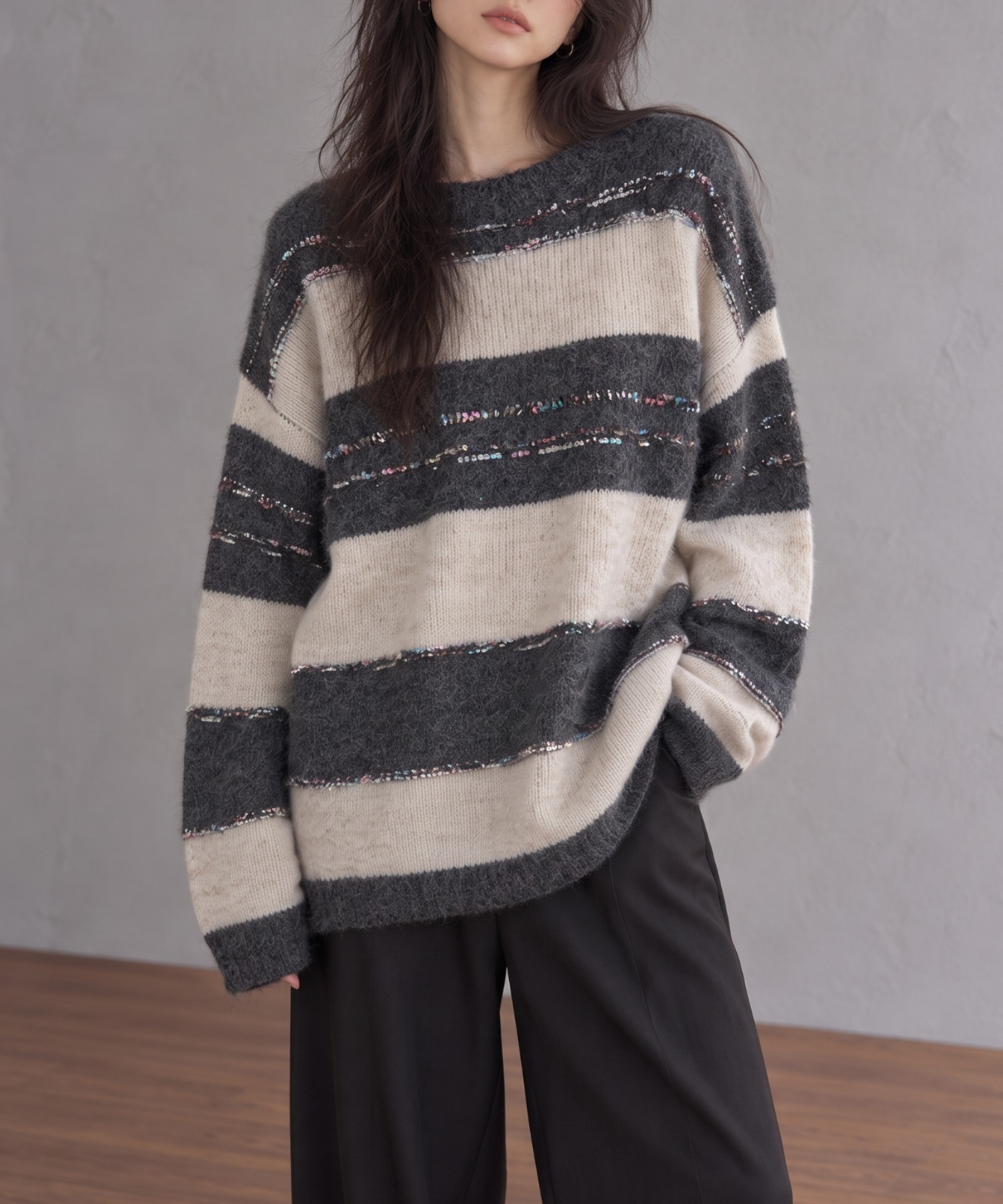 モデル身長：158cm
着用サイズ：FREE
