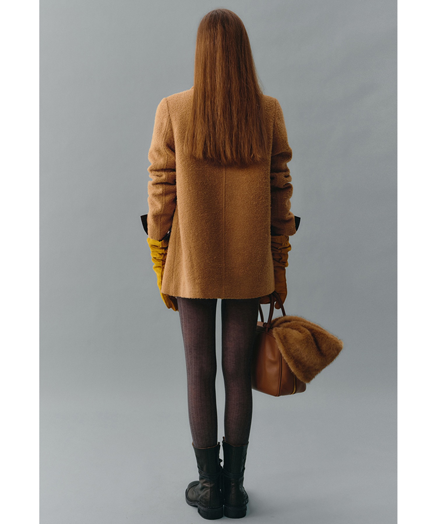 ミドル丈 ウール ステンカラーコート FD24W394【Fano Studios