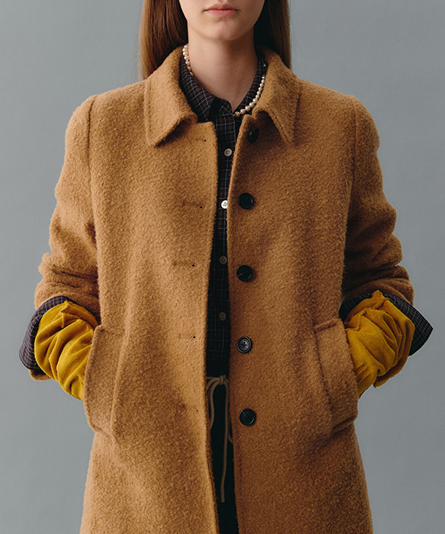 MilaOwen ミックスカラーミディステンカラーコート Mila Owen｜ミックスカラーステンカラーコート