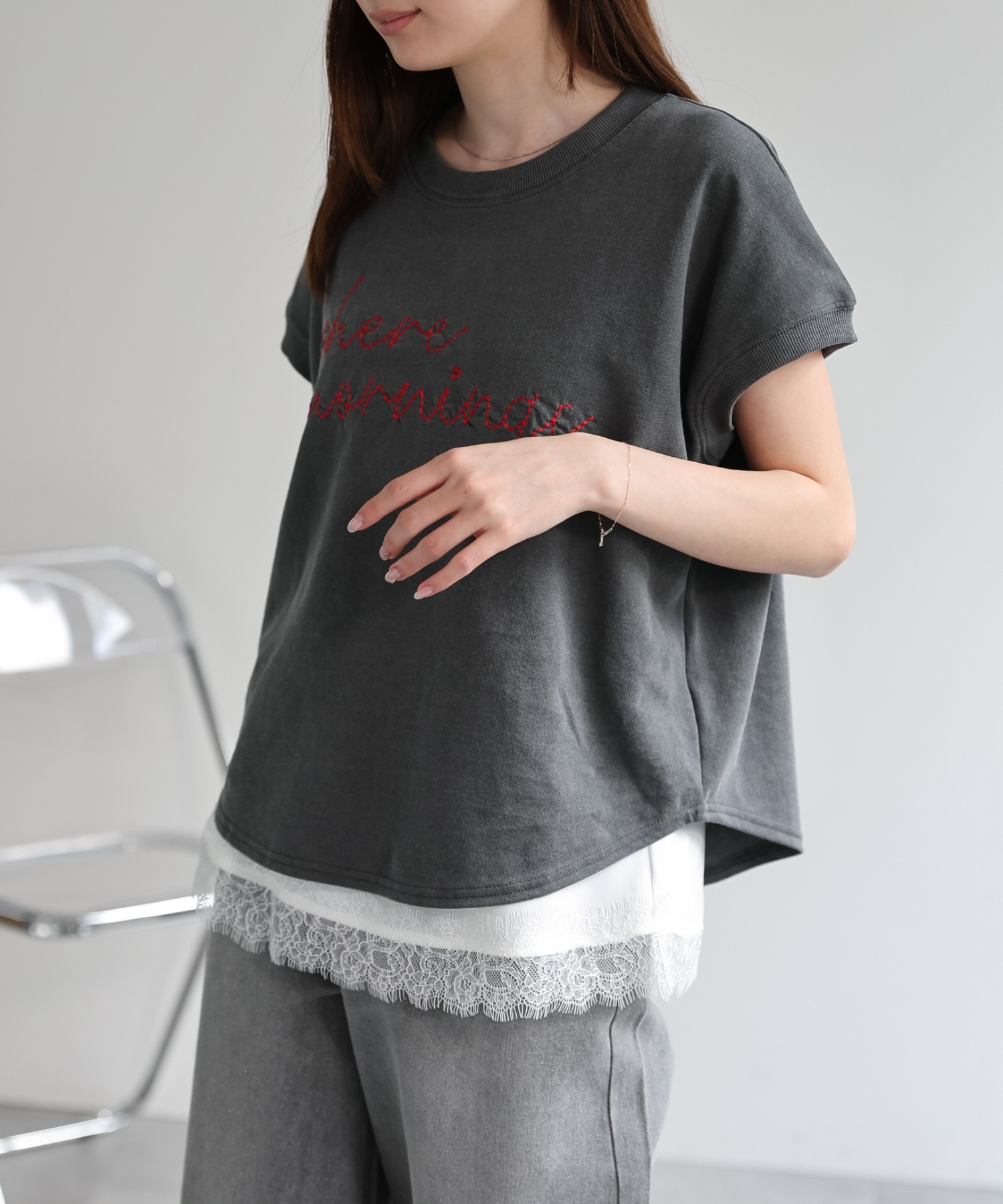 model：162cm 着用サイズ：F