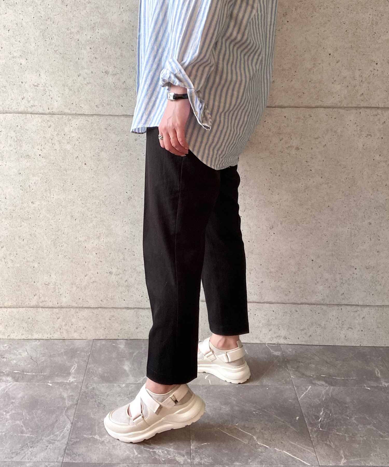 ベルクロ 厚底スニーカー blanc/bleu│Jeffrey Campbell