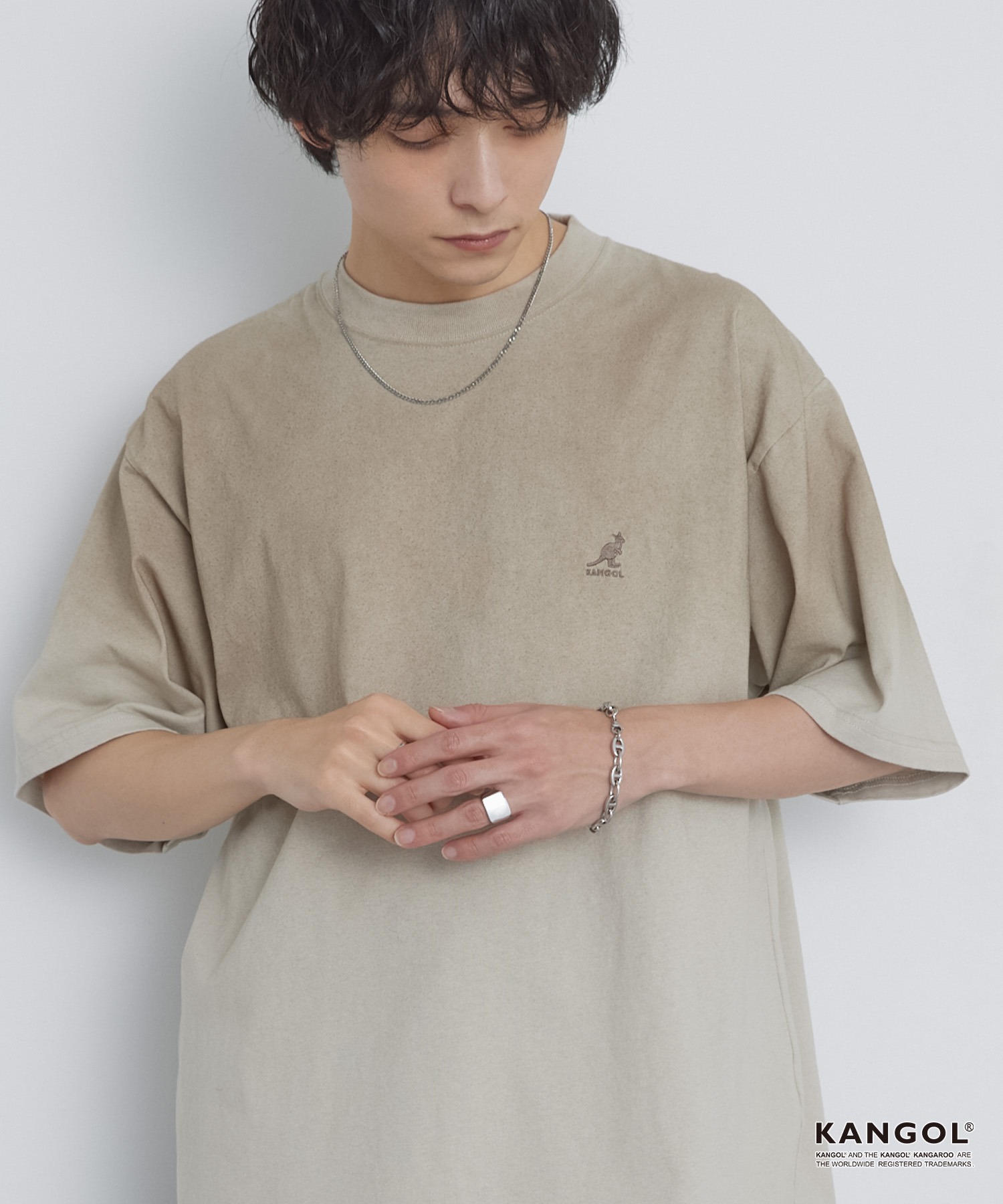 KANGOL/カンゴール 別注 ワンポイントロゴ刺繍 スプレー加工