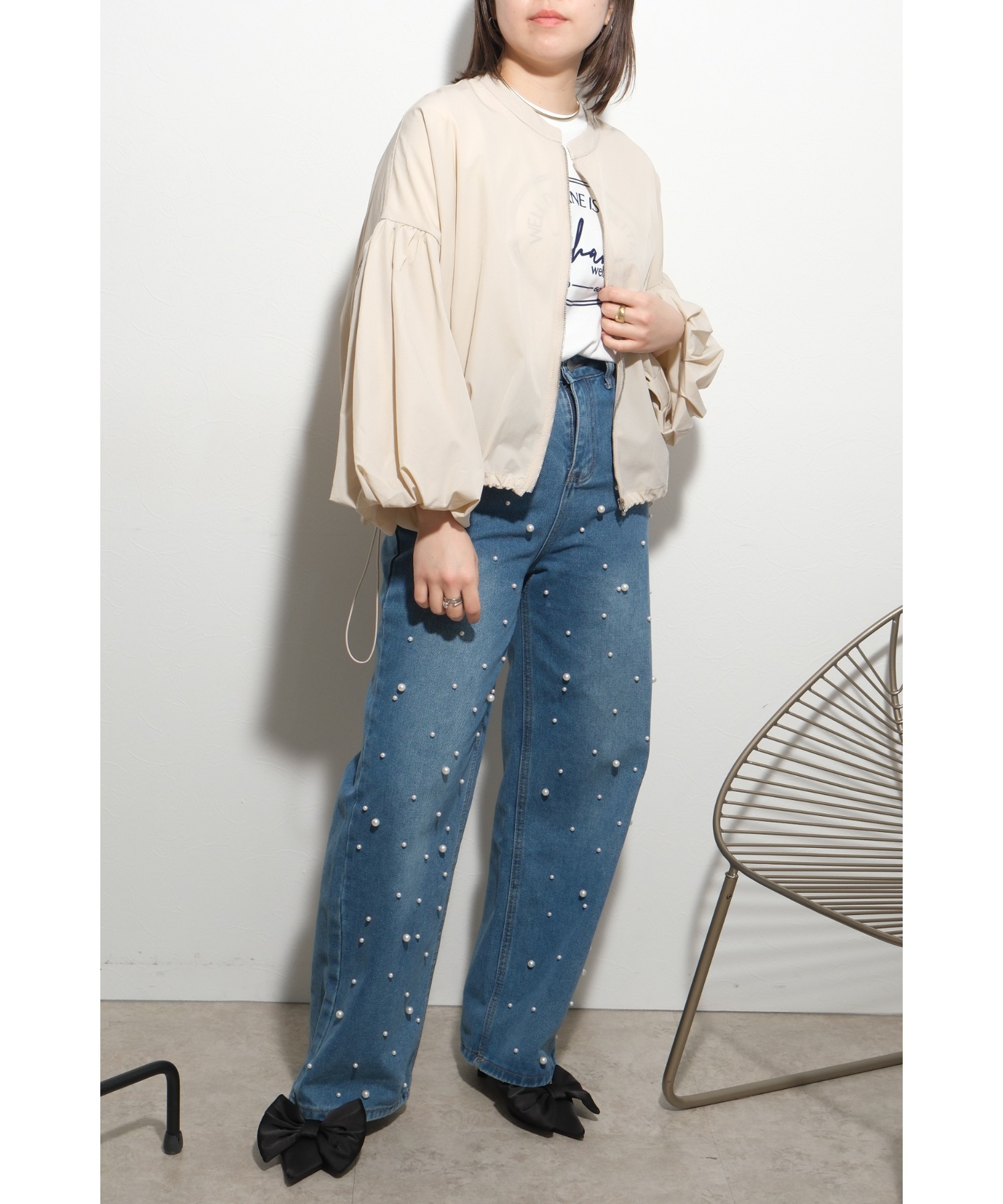 バルーン袖Aラインブルゾン Palm Riche│Eimee Law & LHELBIE 公式