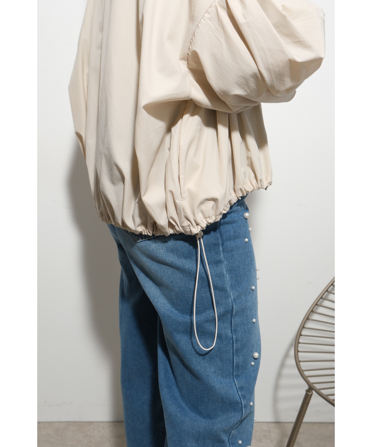 【新品】Palm Riche レース＆チュールブルゾン アイボリー レース＆チュールブルゾン Palm Riche│Eimee Law & LHELBIE