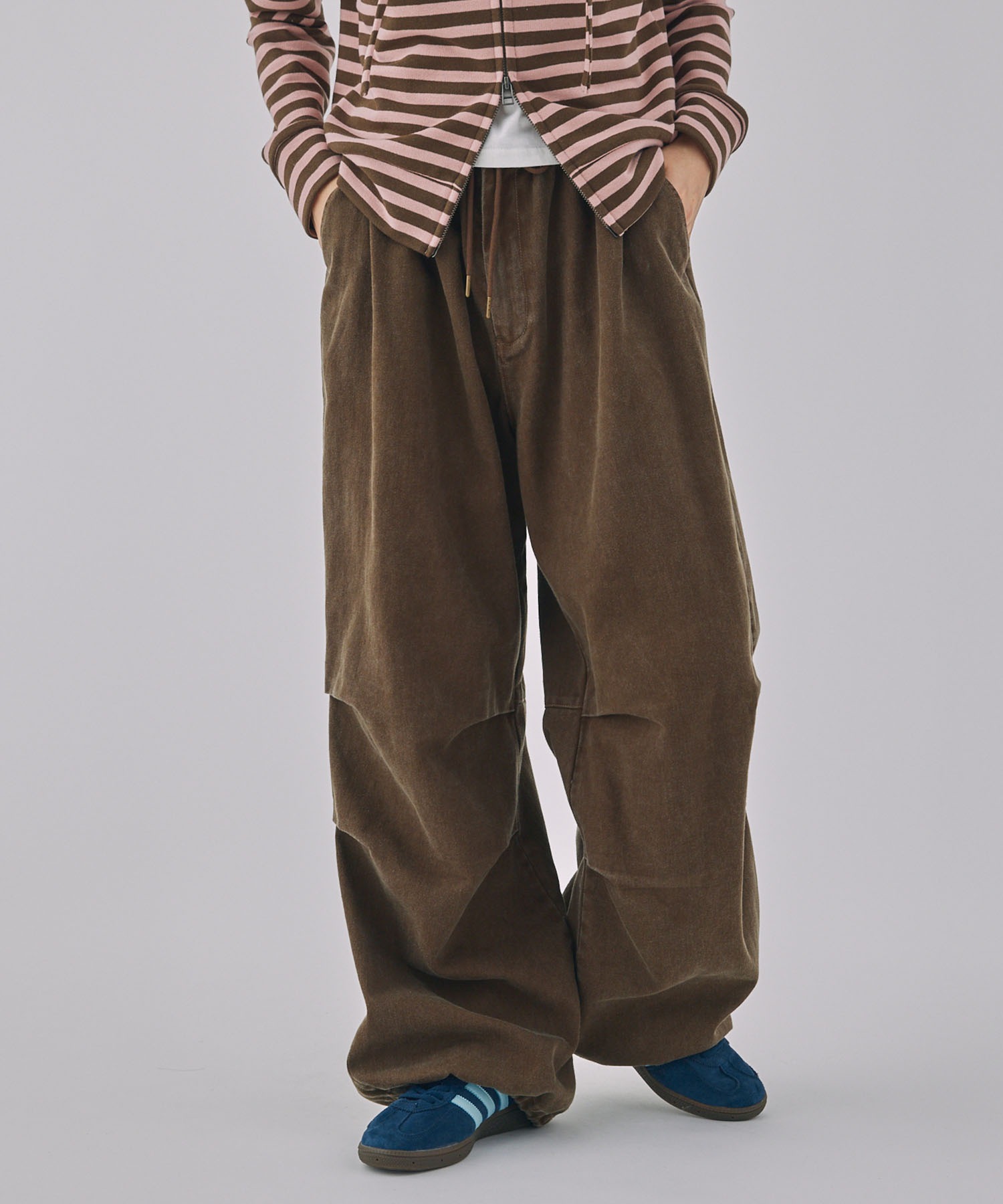 Unblend】ヴィンテージライク ドロスト2タックバルーンパンツ Unblend