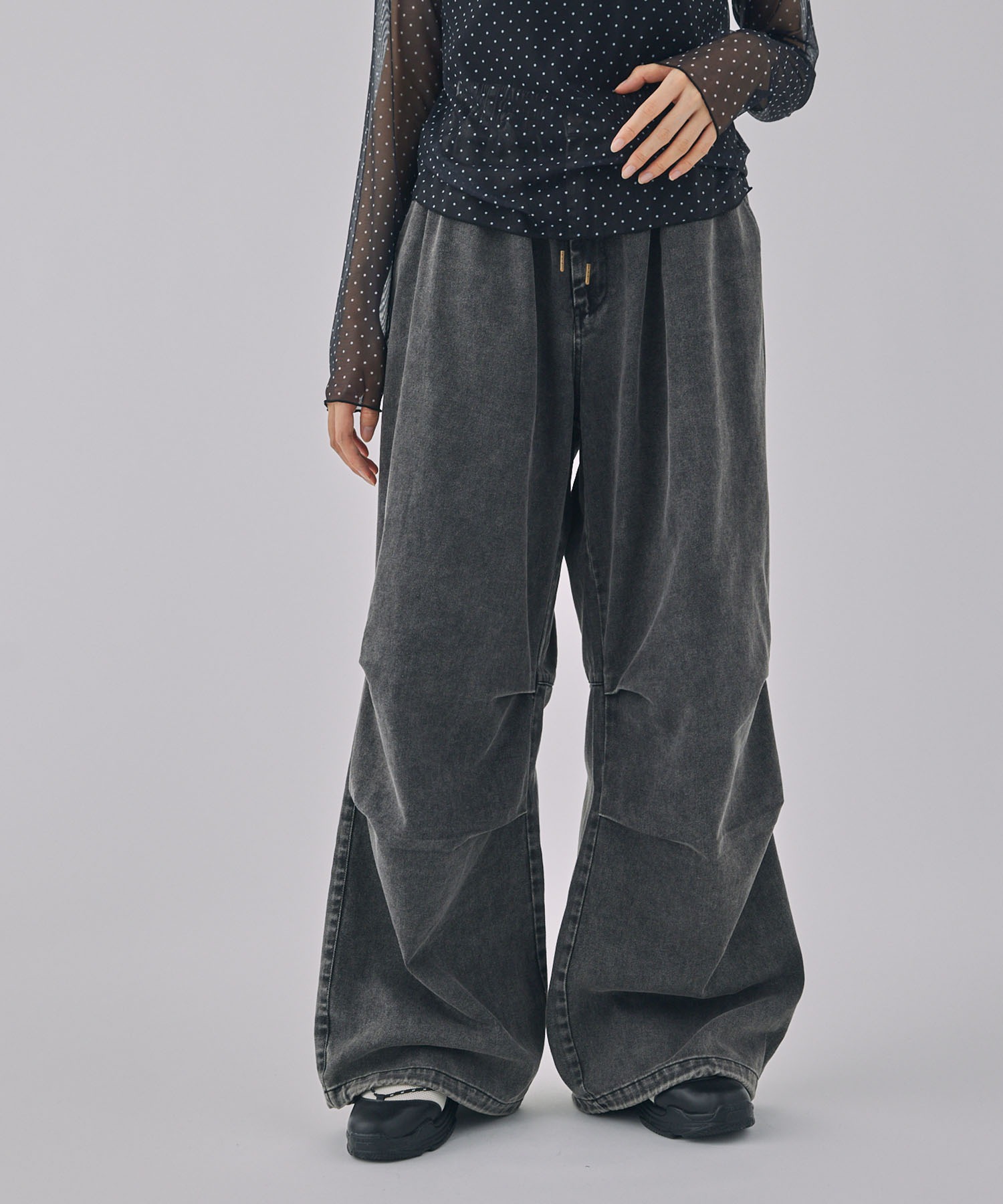 Unblend】ヴィンテージライク ドロスト2タックバルーンパンツ Unblend