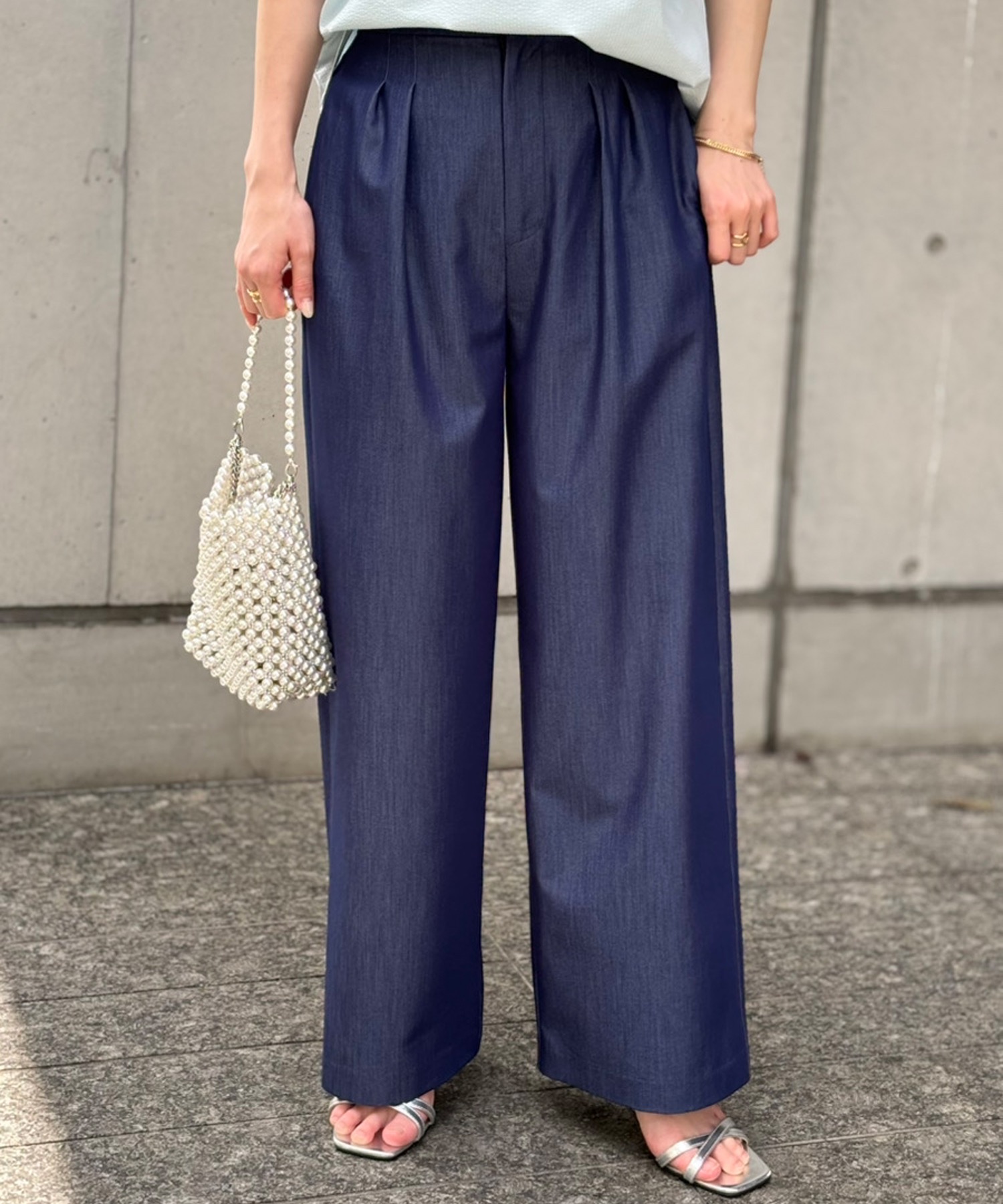 デニムライクタックワイドパンツ Emma Taylor│STYLEDOOR