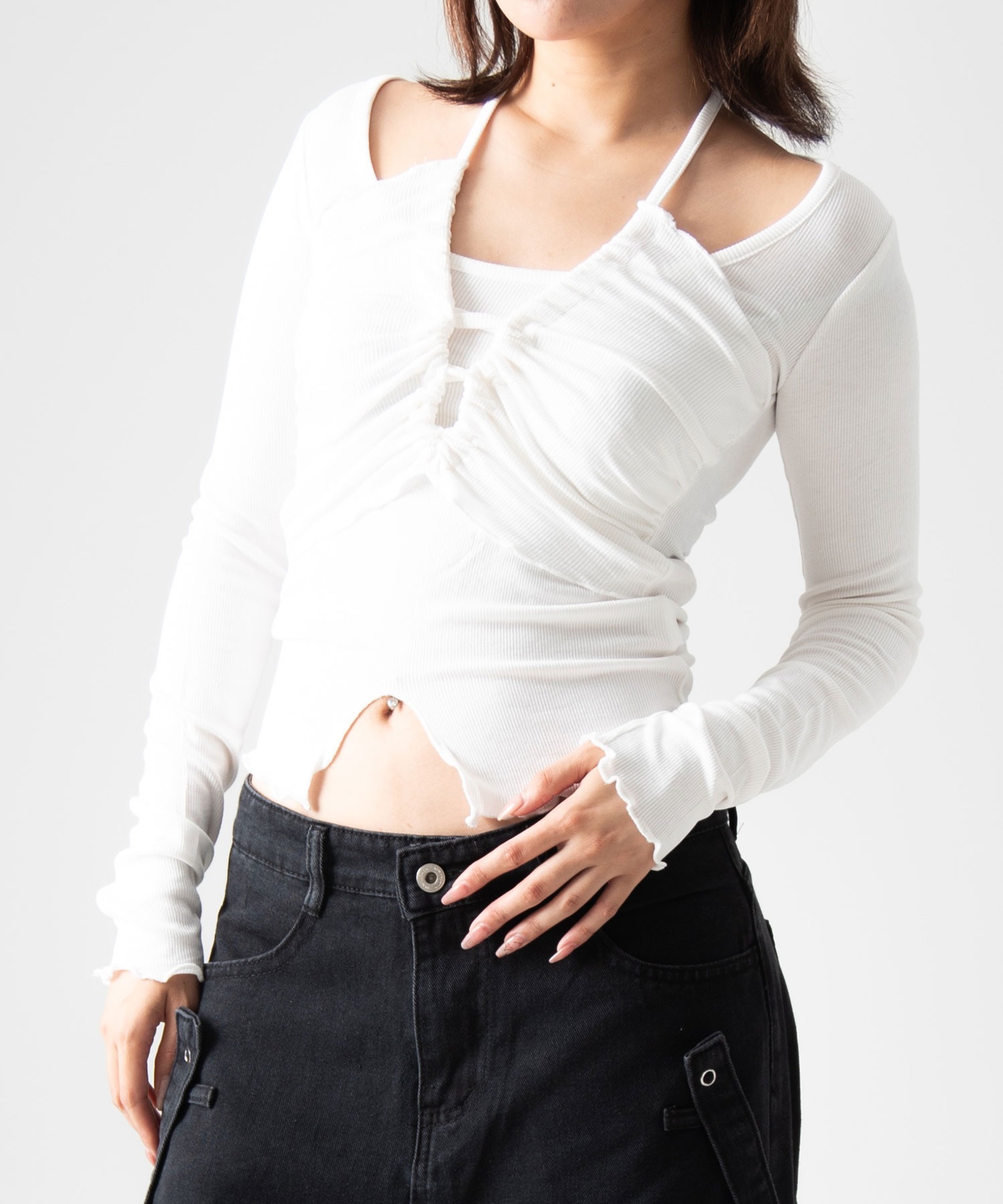 KMさん専用　美品　BLACK CRANE キルトトップス Amazon.co.jp: メッシュニット トップス レディース セーター
