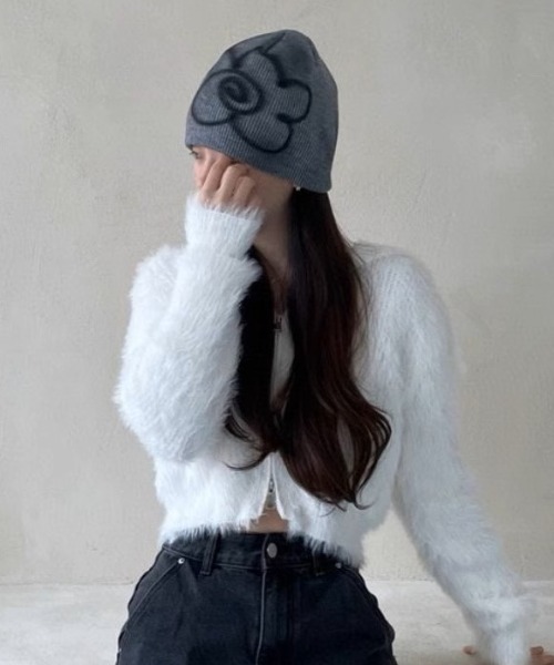 aeae ニット帽 水玉 ドット 韓国 ビーニー KOM ニット帽 ニットキャップ A'GEM/9 × .kom「.KOM/ドットケー