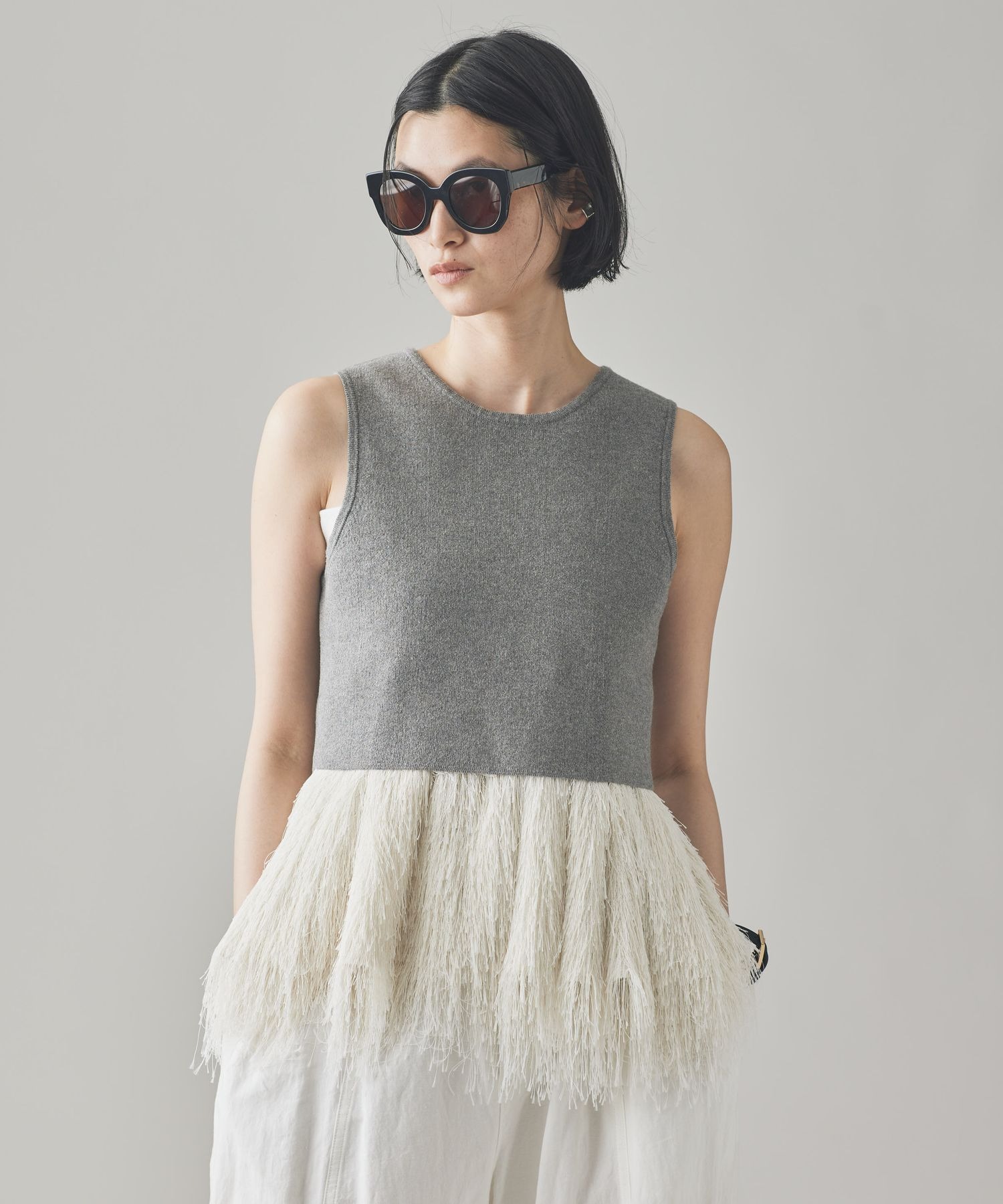 Curensology(カレンソロジー)/コットンショートタンクニット Curensology(カレンソロジー)/コットンショートタンクニット