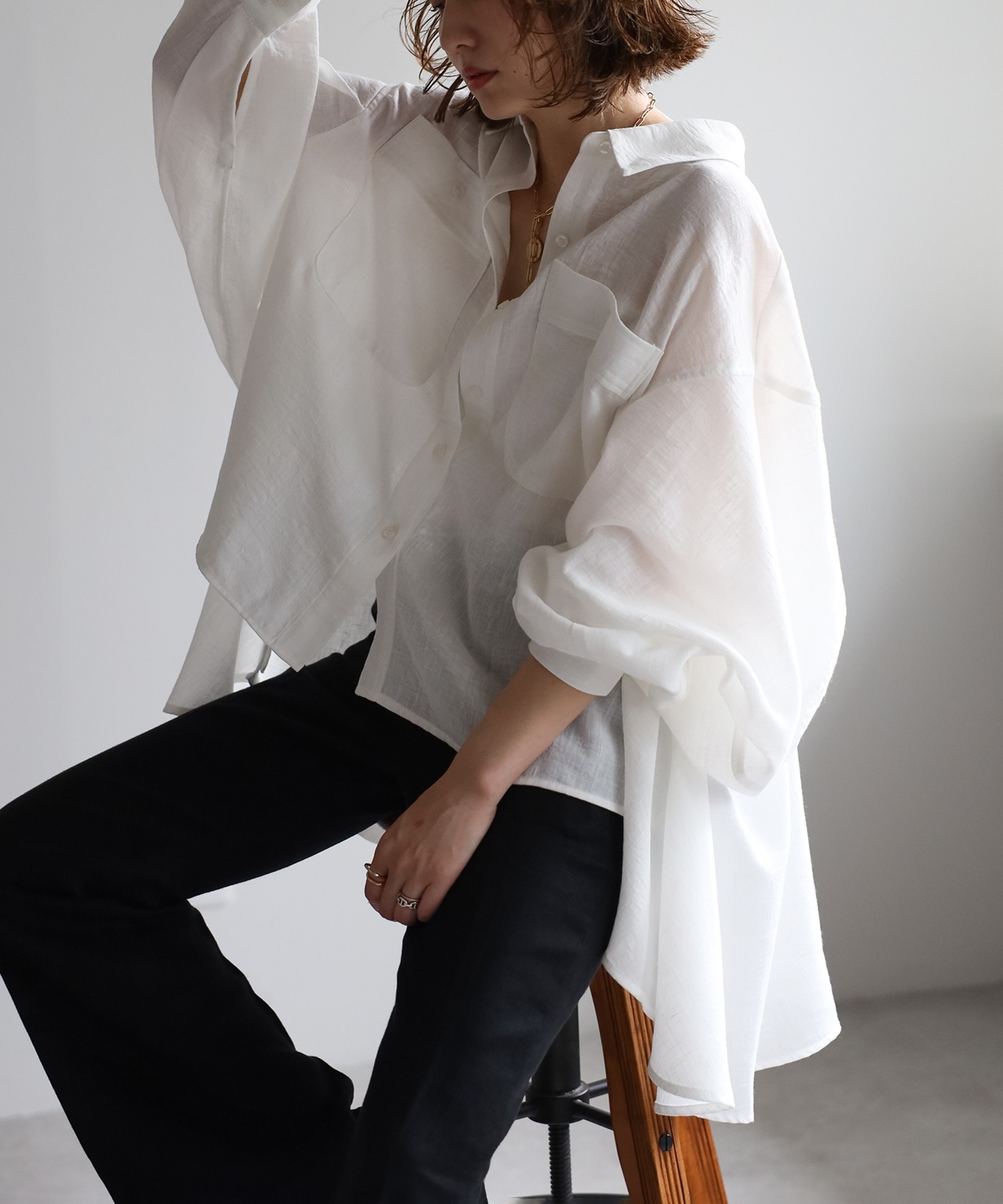 model：H158 着用サイズ：FREE