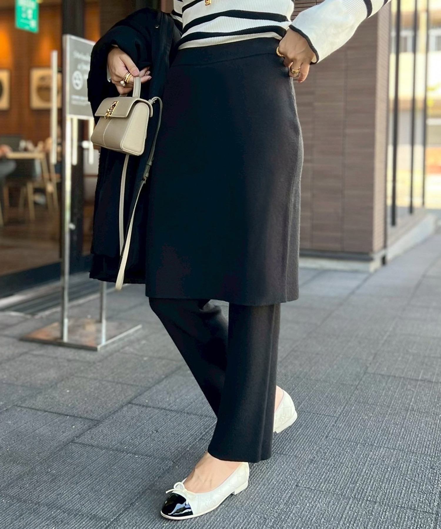 レイヤードニットスカートストレートパンツ Emma Taylor│STYLEDOOR