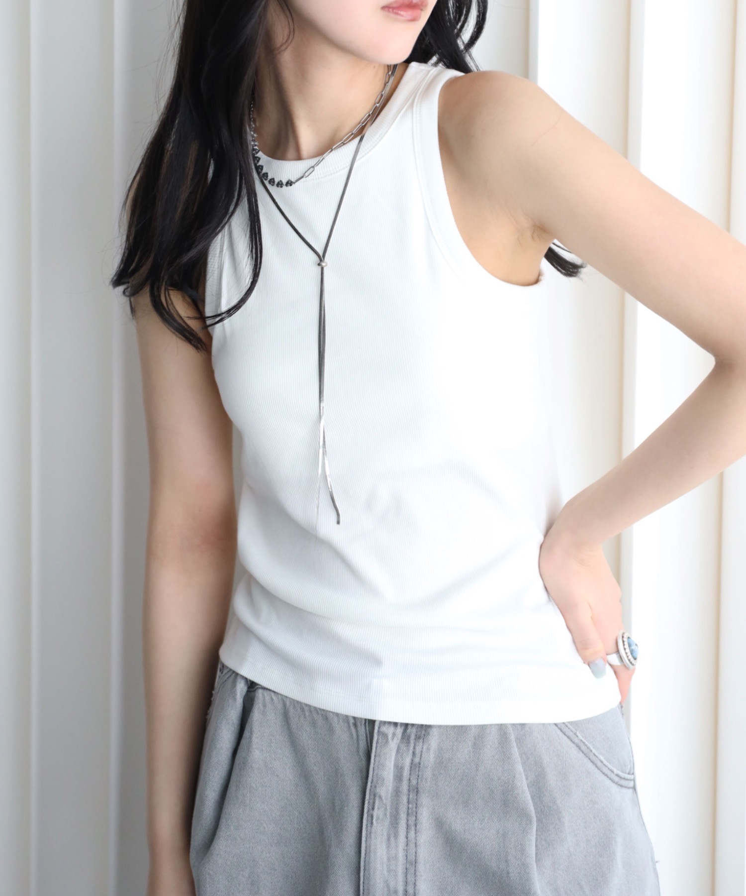 model：164cm. 着用サイズ：FREE