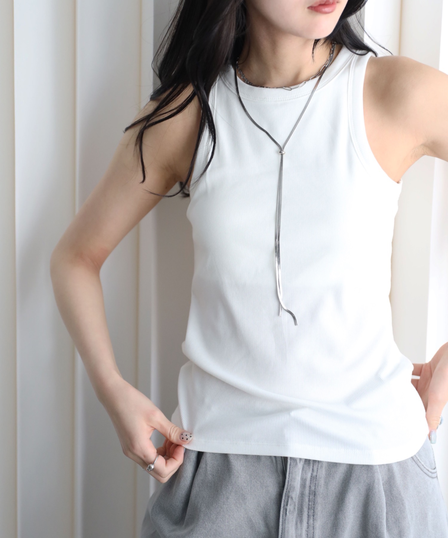 model：164cm. 着用サイズ：FREE