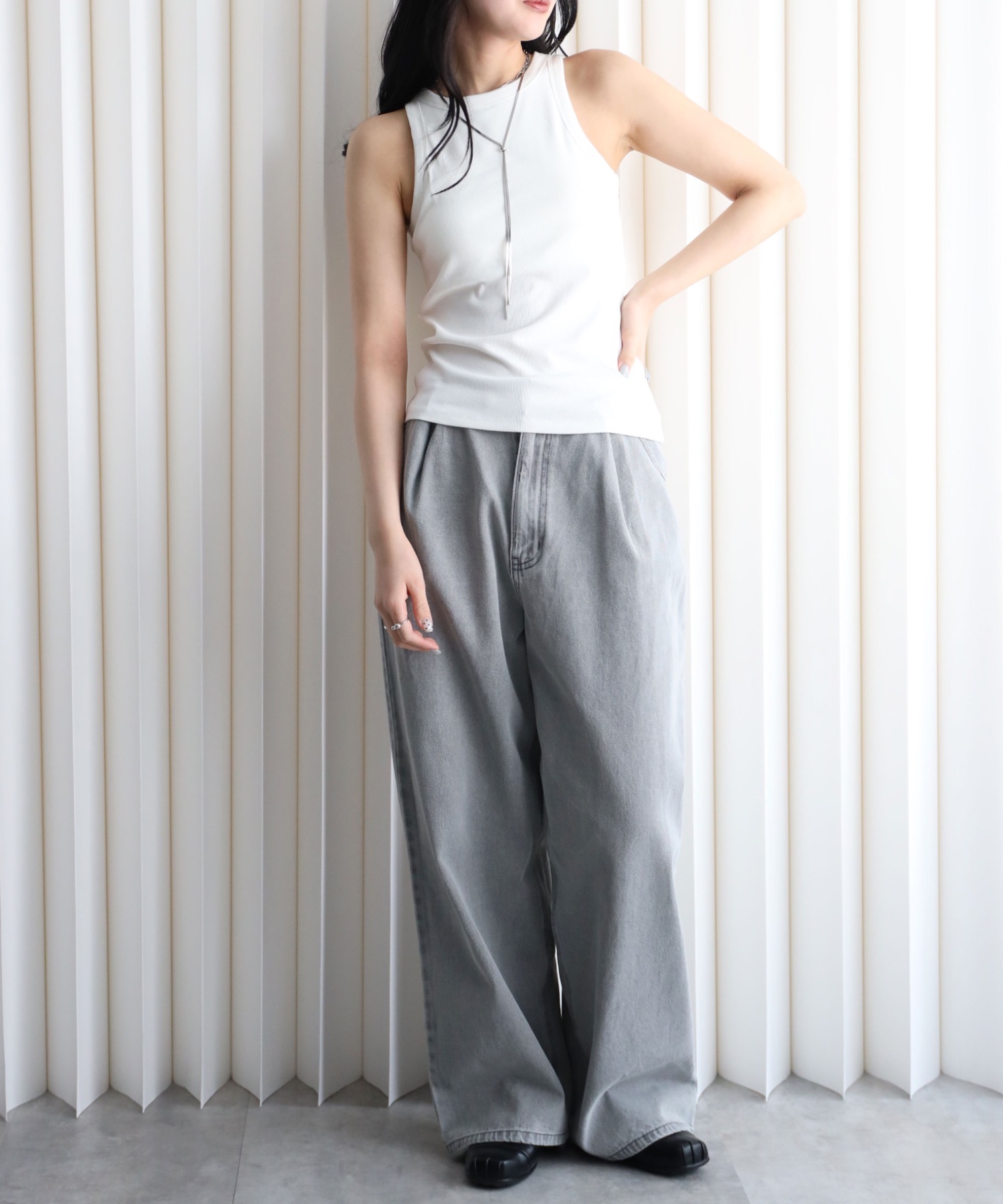 model：164cm. 着用サイズ：FREE