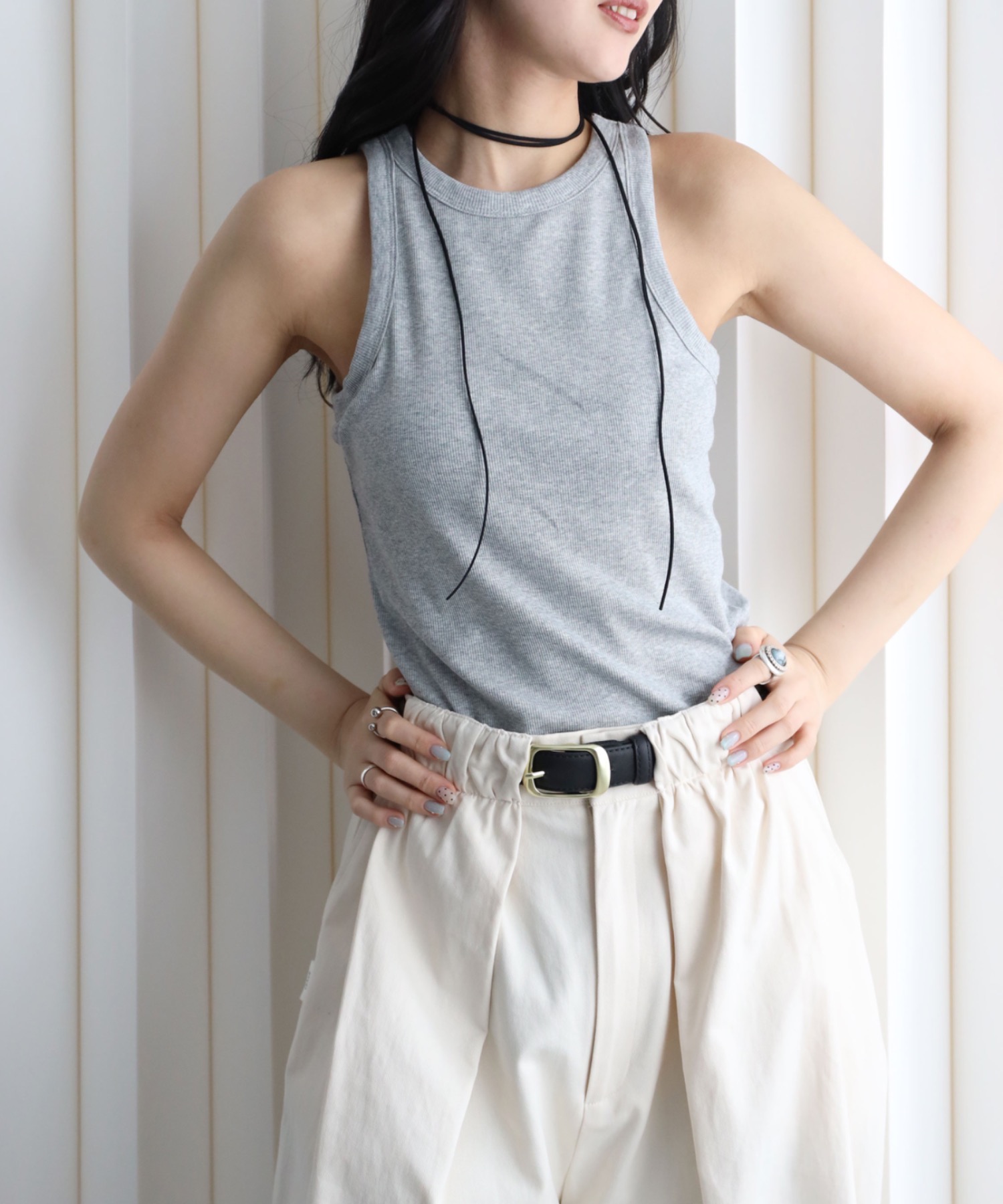 model：164cm. 着用サイズ：FREE