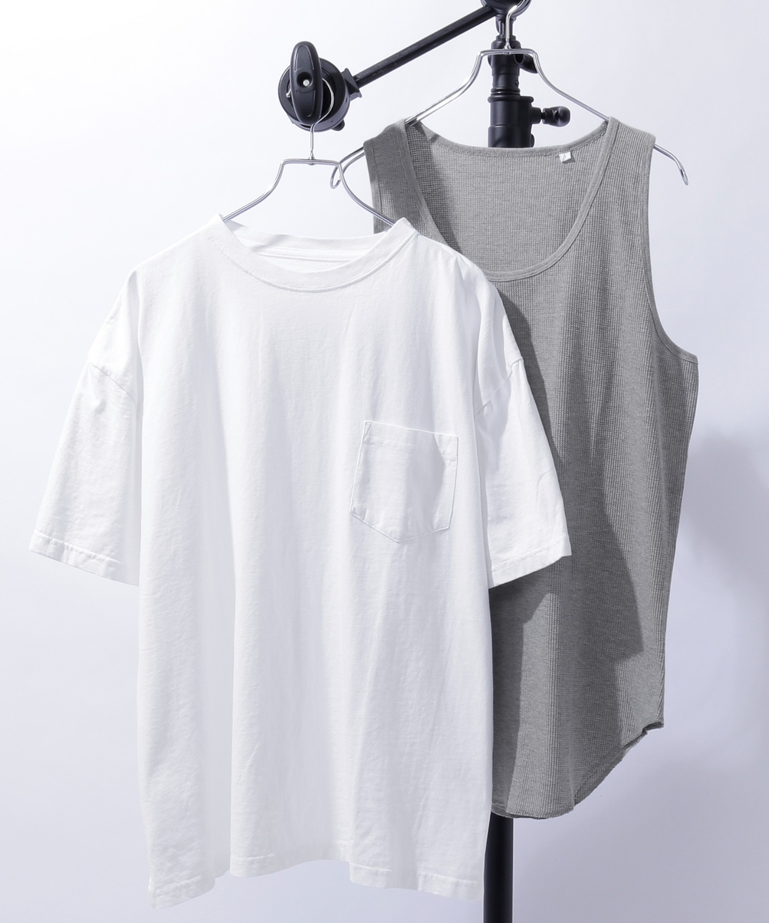 レイヤード オーバーサイズ 半袖tシャツ タンクトップ アンサンブル 半袖カットソー ワッフルタンクトップ 2枚セット Mono Mart Mono Mart モノマート 公式オンラインストア