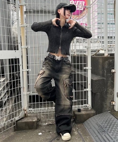 A'GEM/9 × .kom 『.KOM/ドットケーオーエム』 ニットダメージZIP