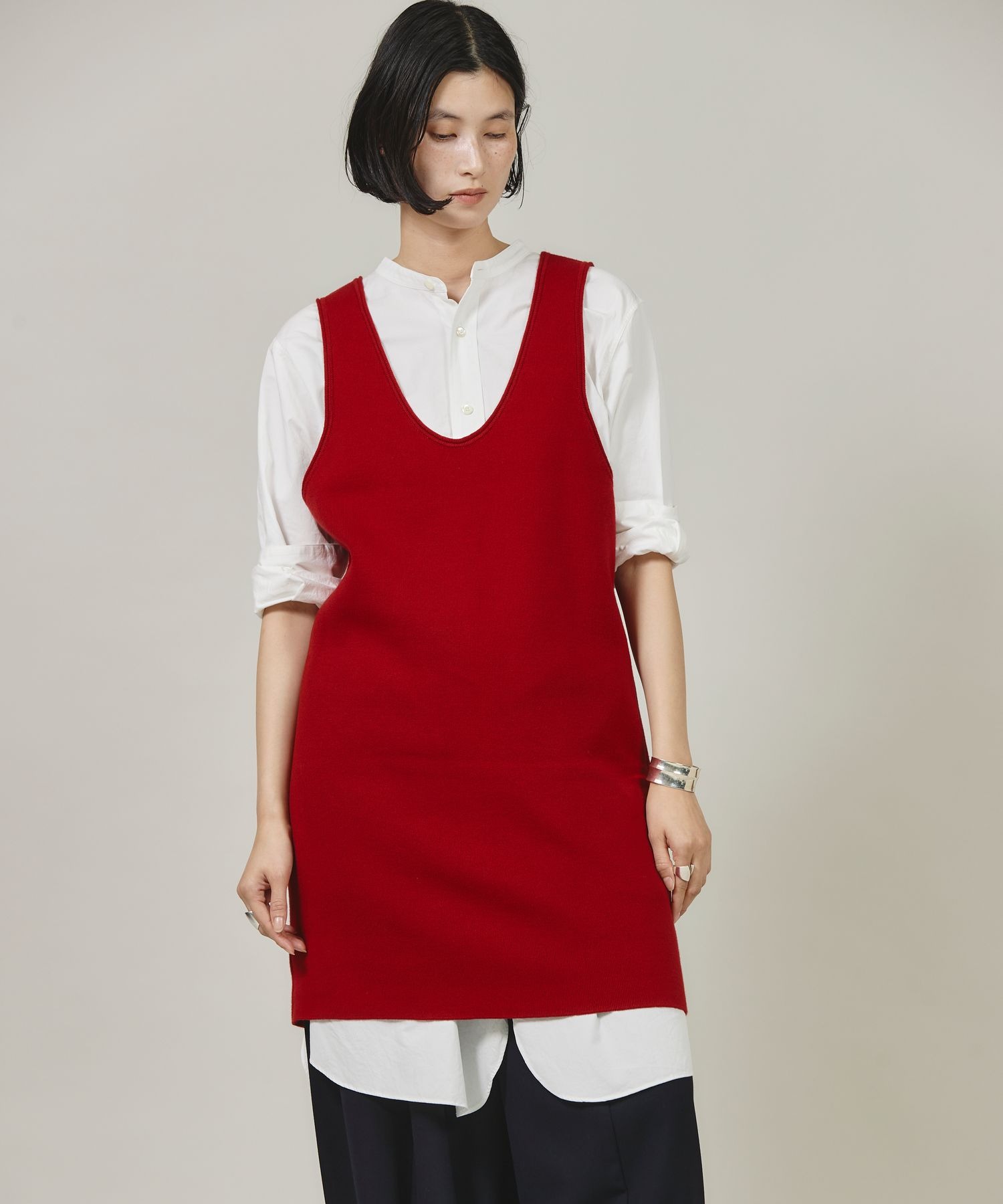 Curensology コットンロングタンクニット Curensology(カレンソロジー)/コットンロングタンクニット