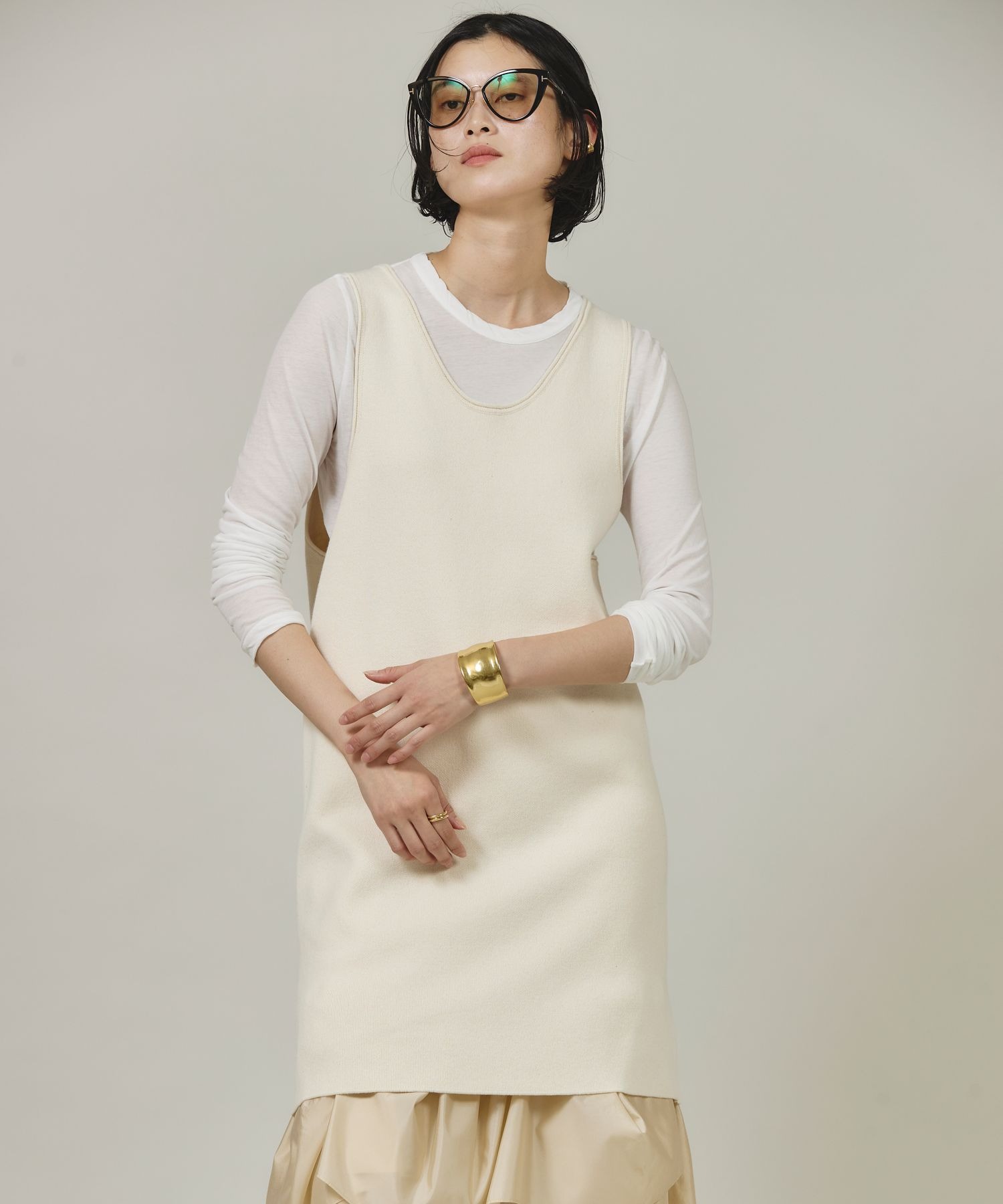 Curensology(カレンソロジー)/コットンロングタンクニット