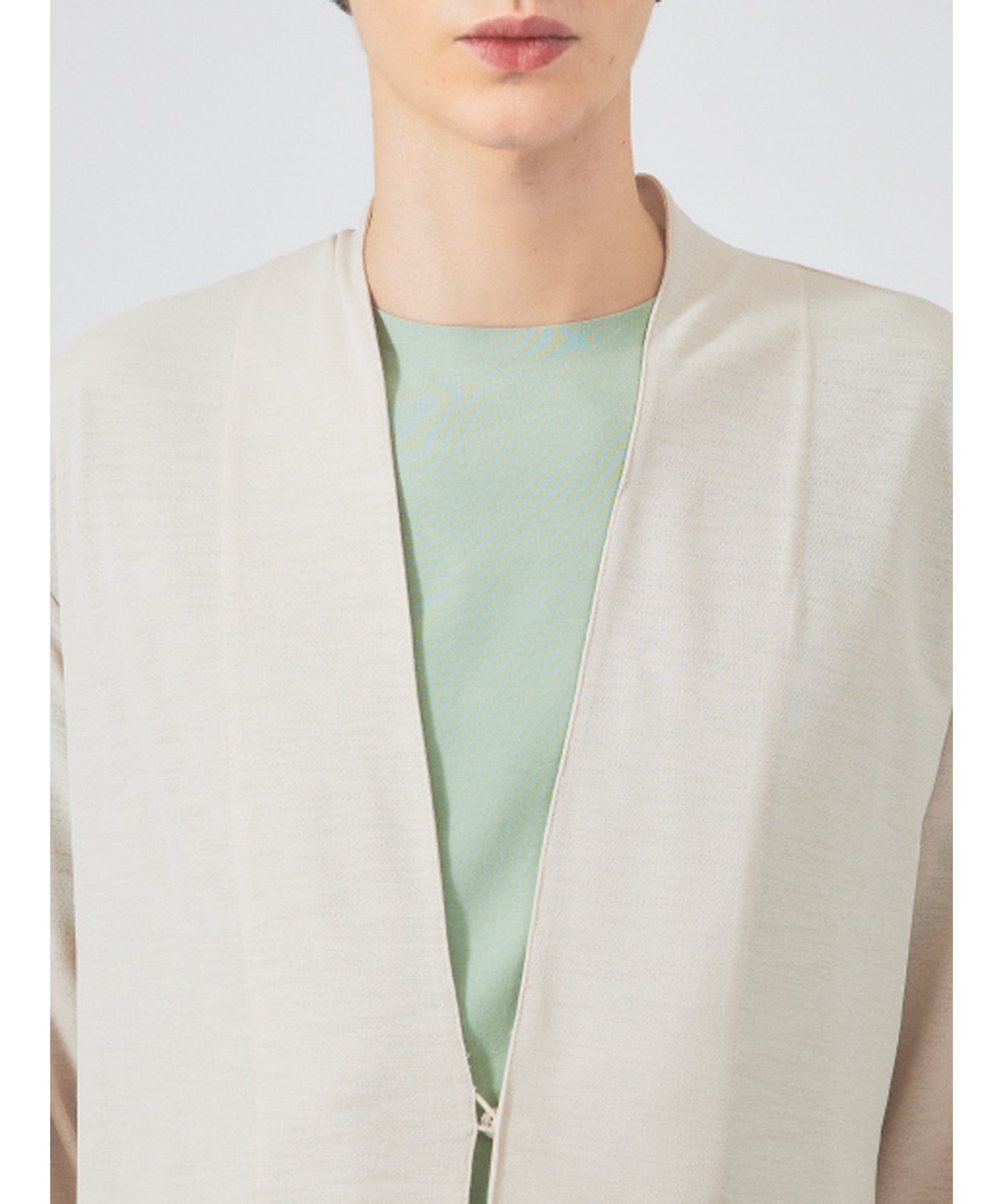 【定番/シアー素材】ストレッチ カノコ ワンボタン カーディガン