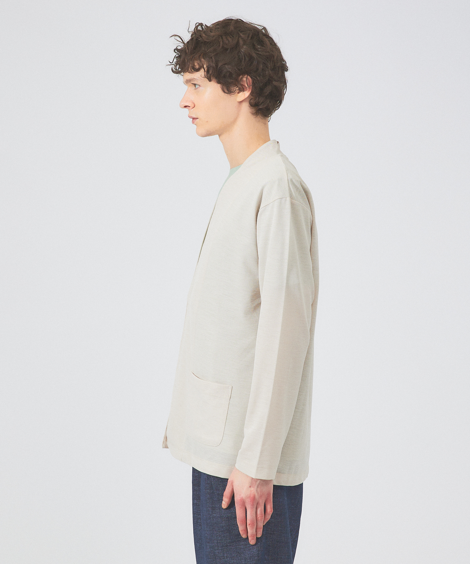 【定番/シアー素材】ストレッチ カノコ ワンボタン カーディガン