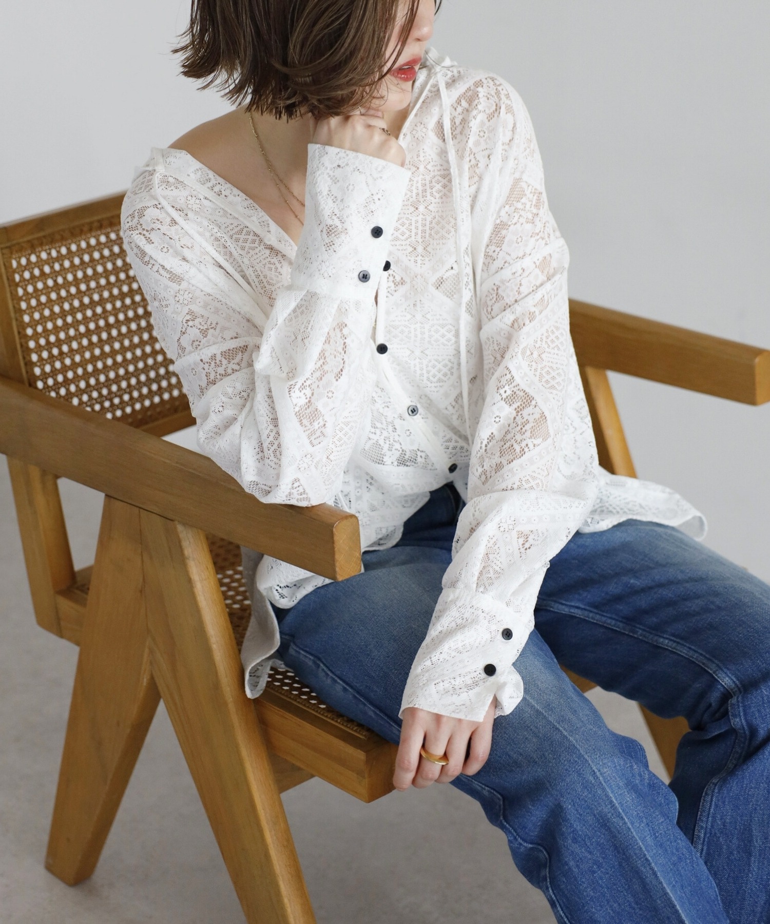 model：H158 着用サイズ：FREE