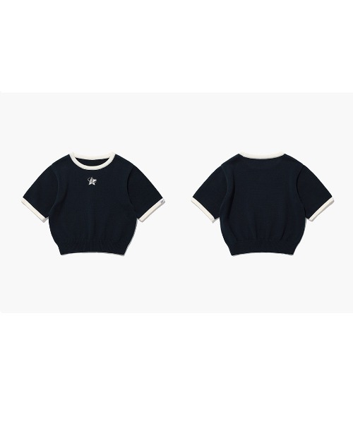 A'GEM/9 × .kom『ISTKUNST/イストクンスト』STAR LOGO HALF CROP KNIT