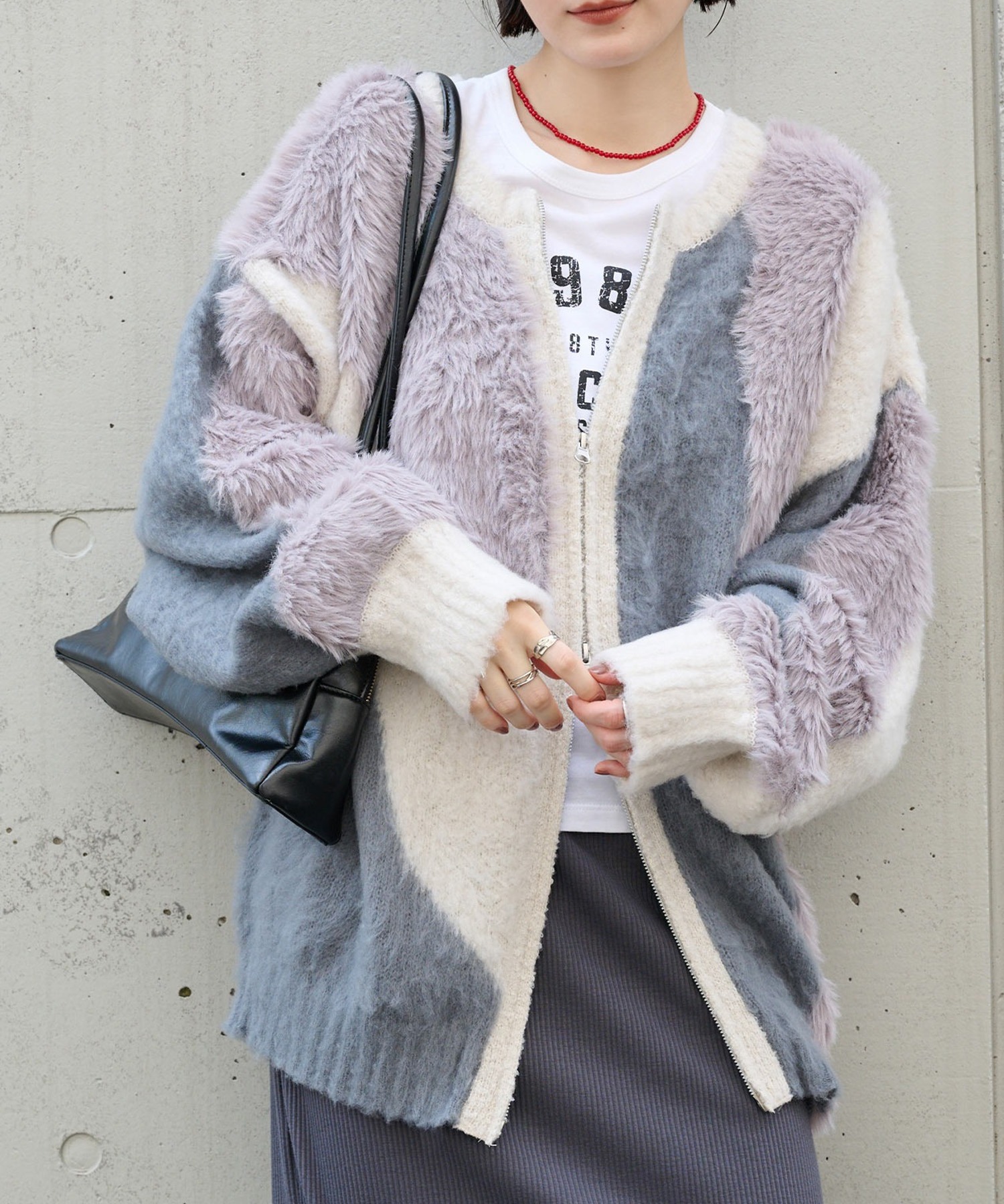 amok マルチカラーファーカーディガン amok マルチボーダーニットカーディガン 252032 – KAWANO