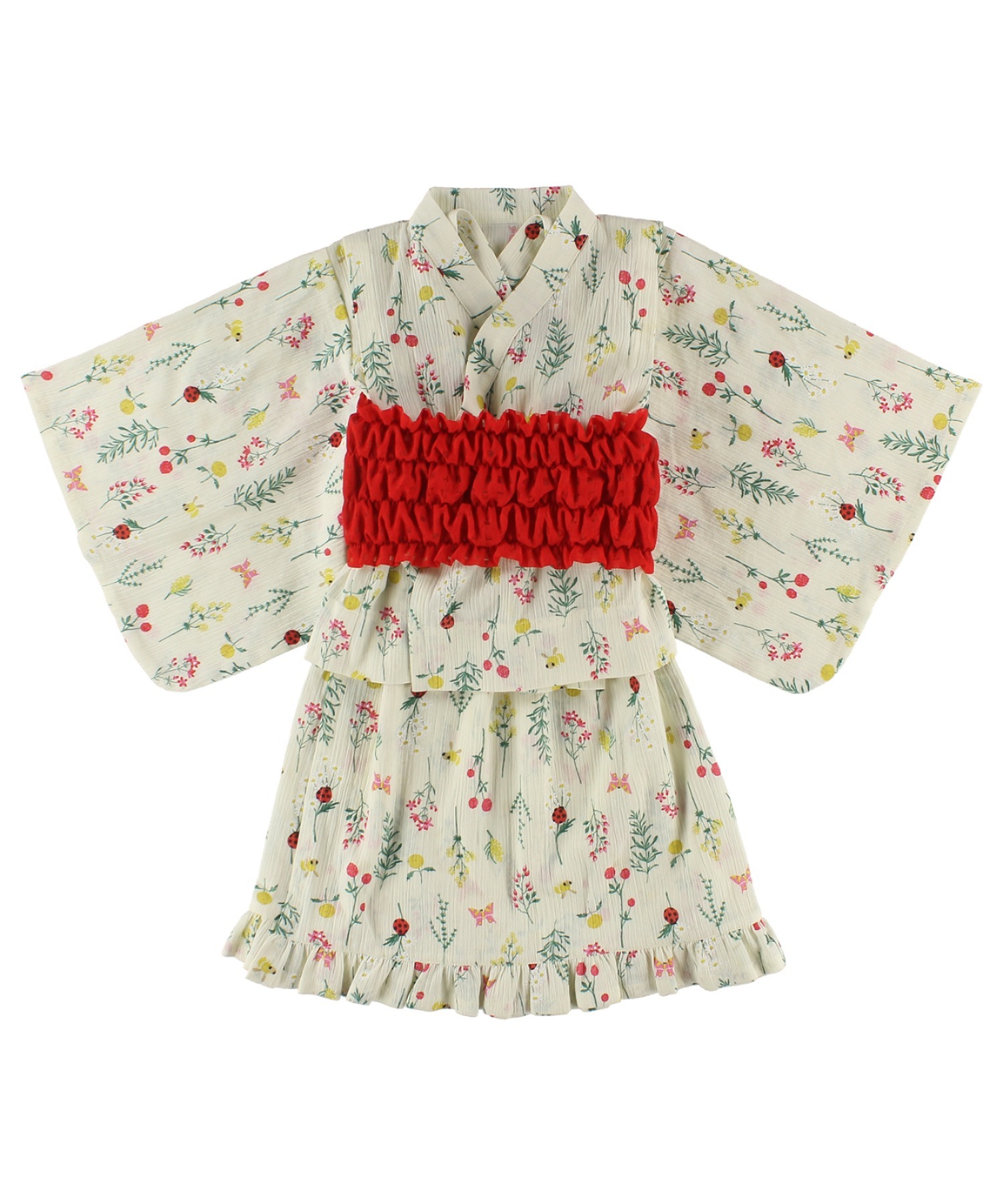 昆虫 フラワー浴衣ワンピース 3点セット キッズ Sas Unibuc Ro