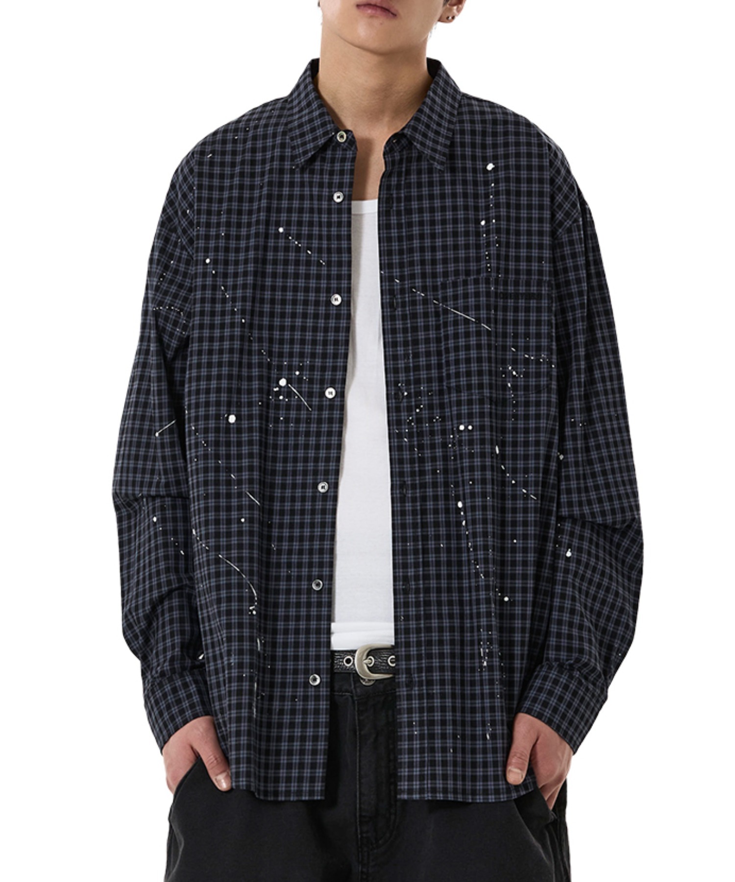 OY/オーワイ』SPLATTERED CHECK SHIRT/スプラッタードチェック シャツ