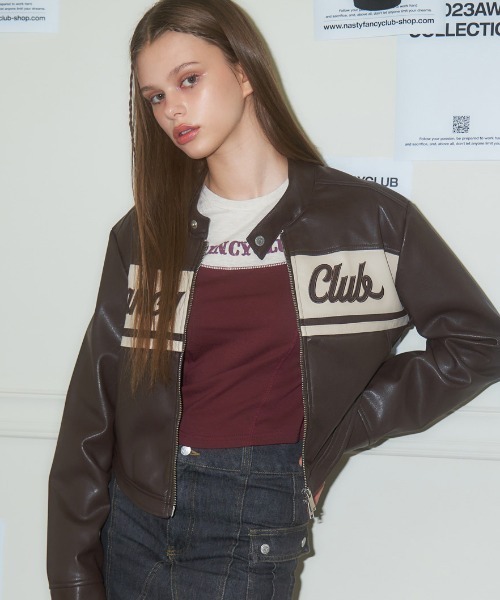 NASTY FANCY CLUB　パワーパフ・ガールズ バーシティ ジャケット A'GEM/9 × .kom『 FANCY CLUB/ファンシークラブ』MALLOW VARSITY