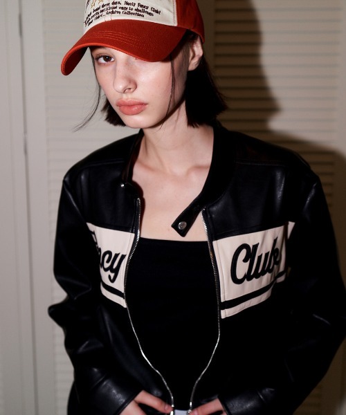 希少✨サグクラブ スパイク ジャケット ブラック デニム風 韓国人気ブランド THUG CLUB サグクラブ デニムジャケット