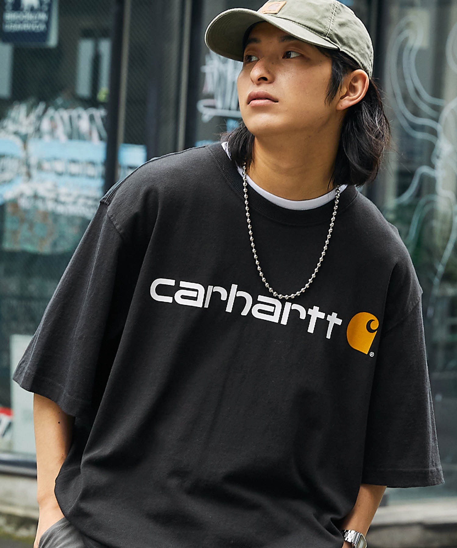 carhartt/カーハート Workwear ビッグシルエット ポケット半袖 ロゴ T